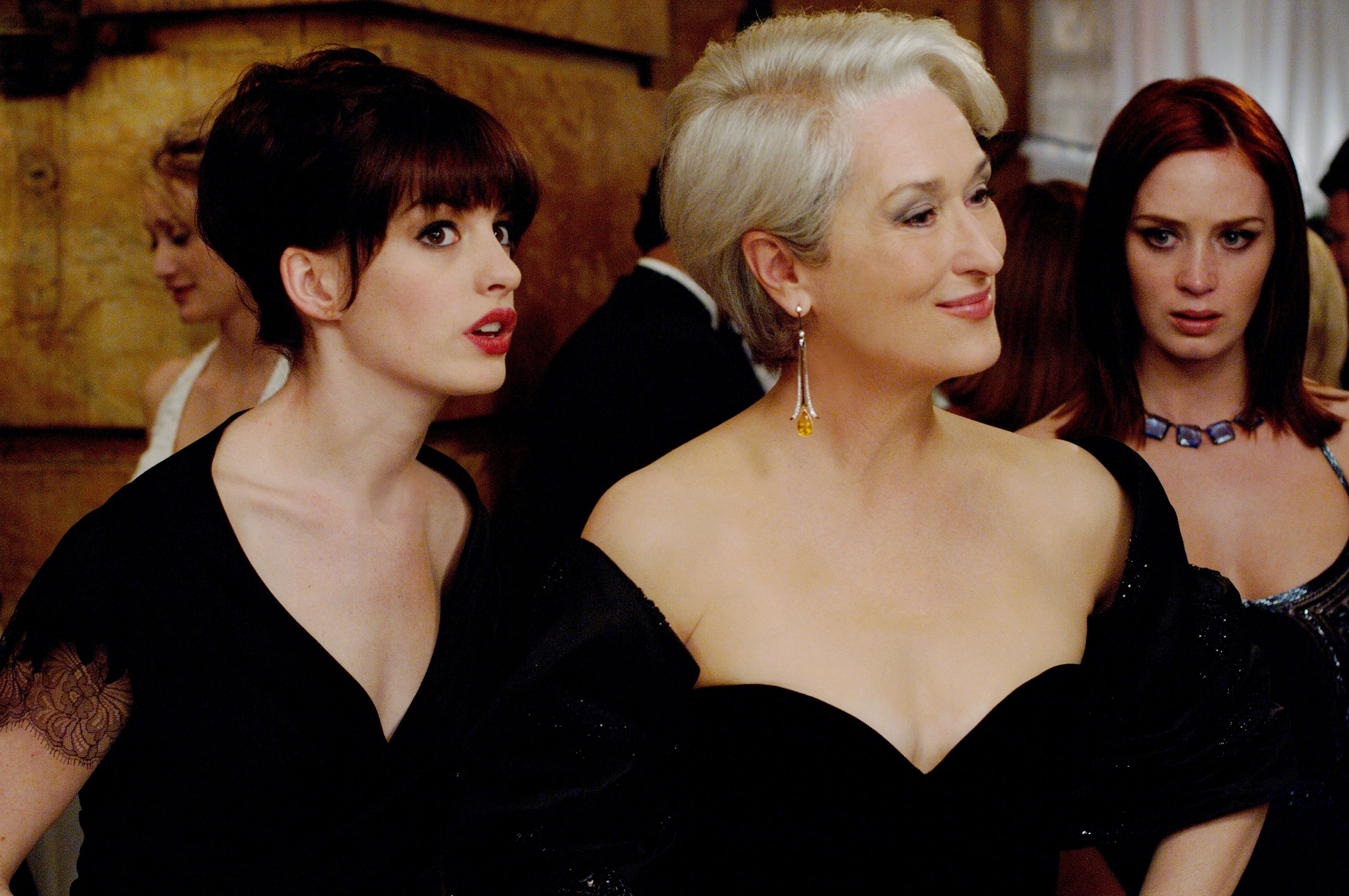 From left: Anne Hathaway, Meryl Streep and Emily Blunt in <i>The Devil Wears Prada</i>. (20th Century Fox)
