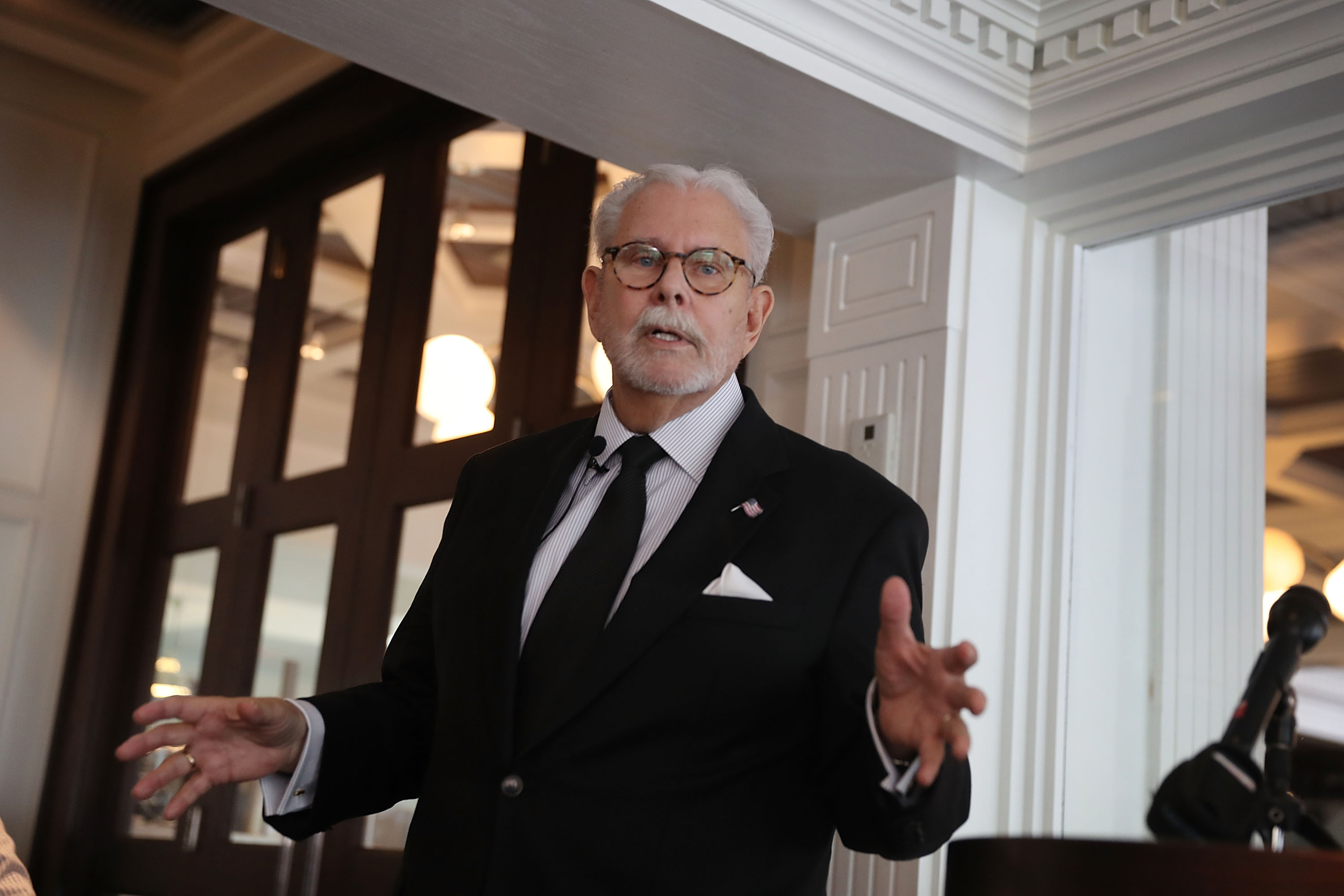 Tony Senecal, the former butler for Republican presidential candidate Donald Trump at his Mar-a-Lago estate, speaks to the Gold Coast Tiger Bay Club on June 8 in Boca Raton, Florida. (Joe Raedle/Getty Images)