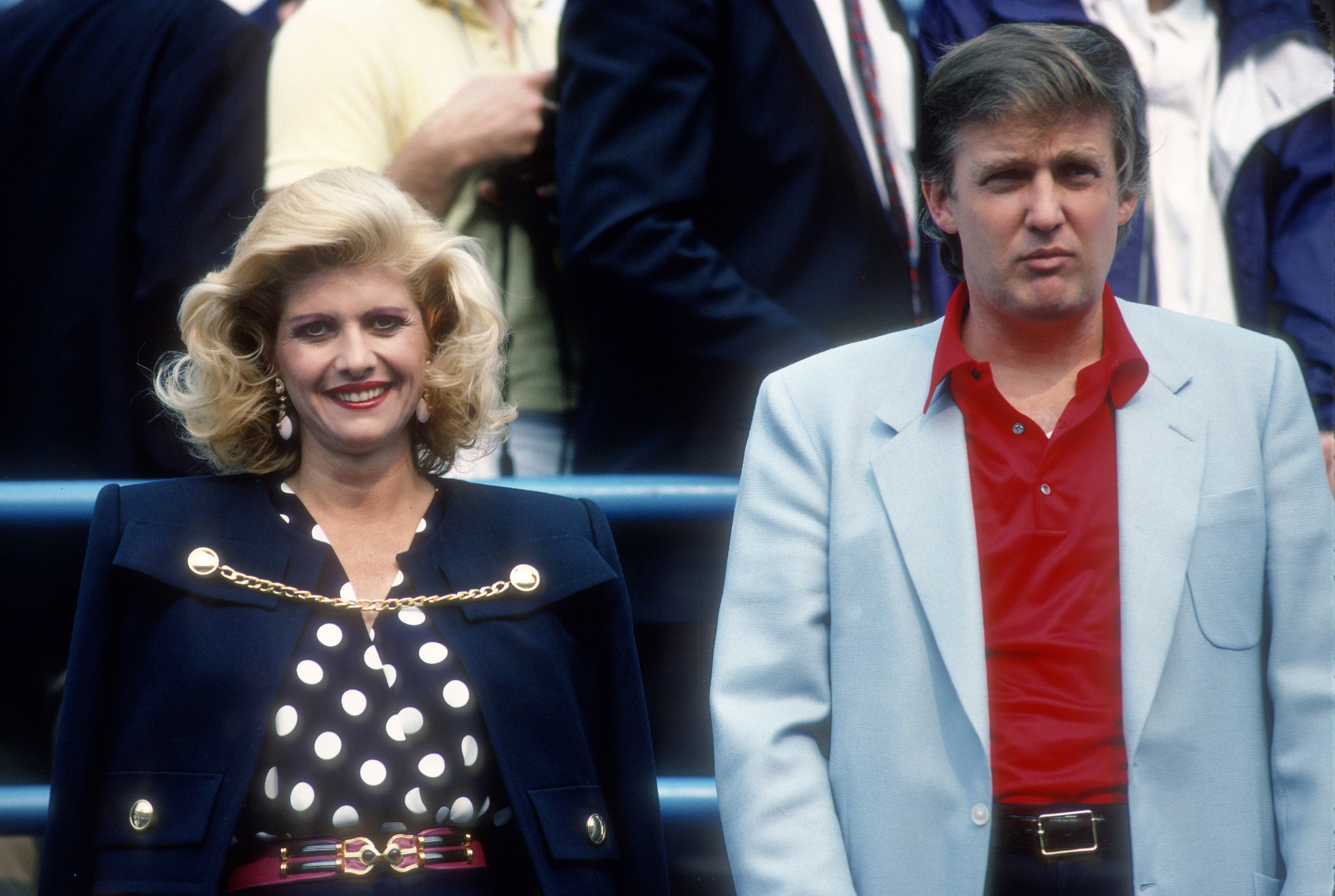 Ivana Trump and Donald Trump attend the U.S. Open Tennis Tournament circa 1988. (Images Press—Getty Images)