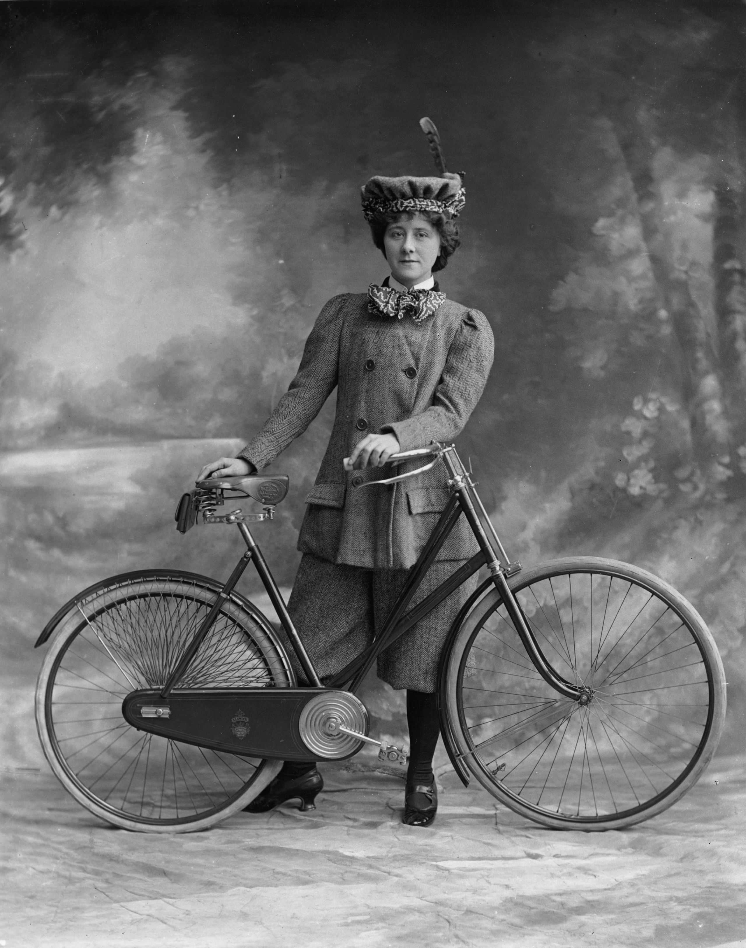 Miss Alice Hughes in 'A Professor's Love Story'. Victorian women's fashion was revolutionized with the arrival of the safety cycle in 1884.
