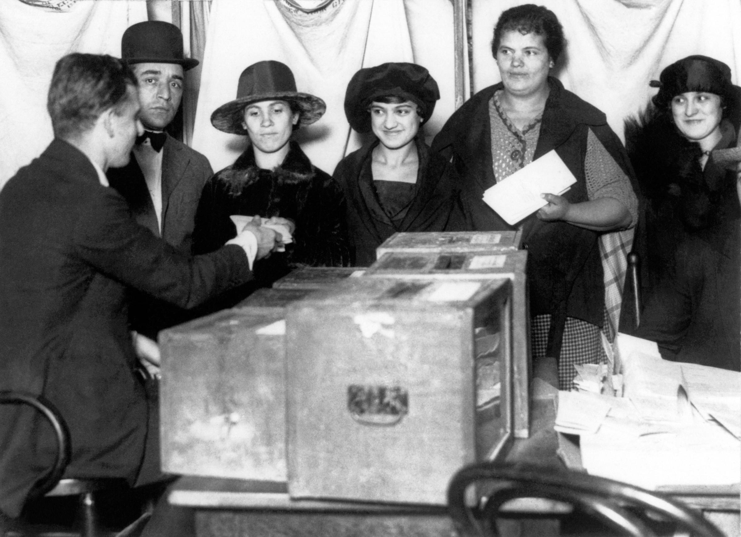 Women Voting For First Time in New York, 1920.
