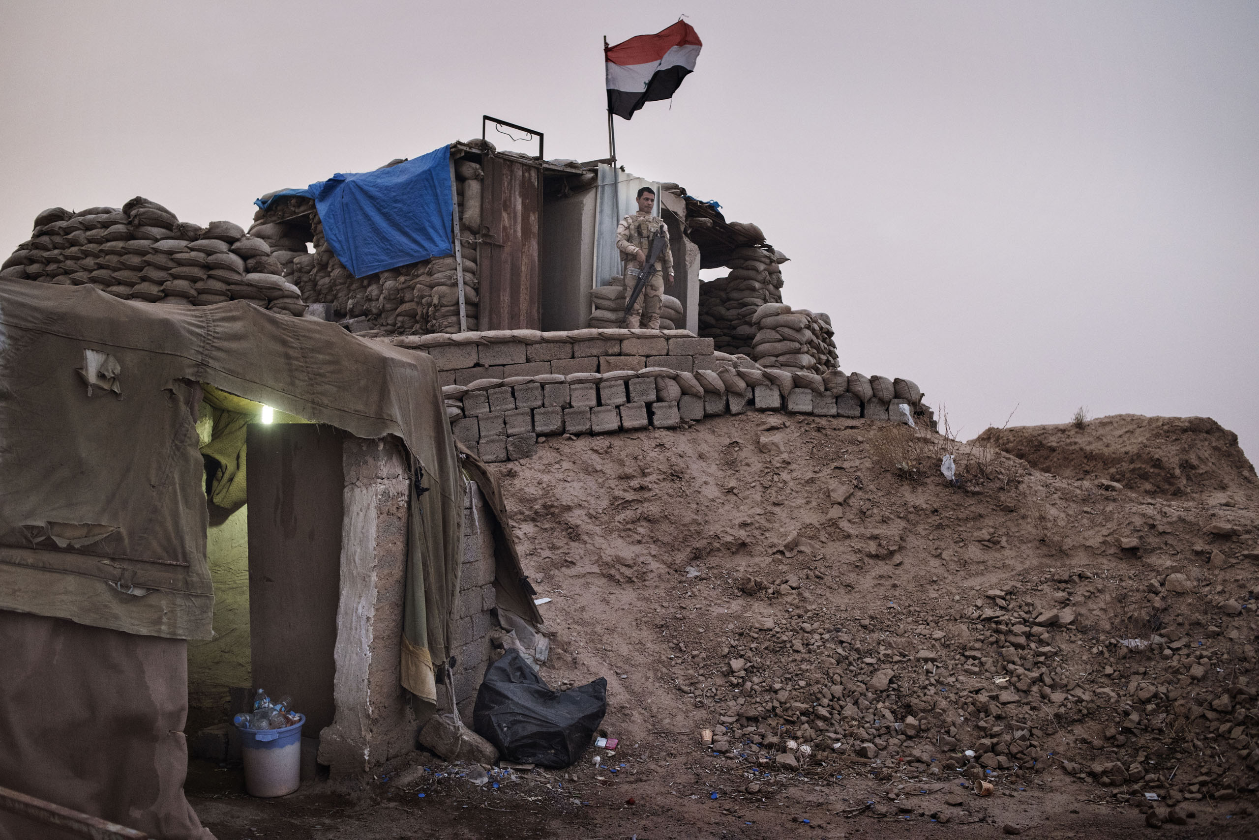 A small Peshmerga  outpost outside in Makhmour, Iraq, May 8, 2016.