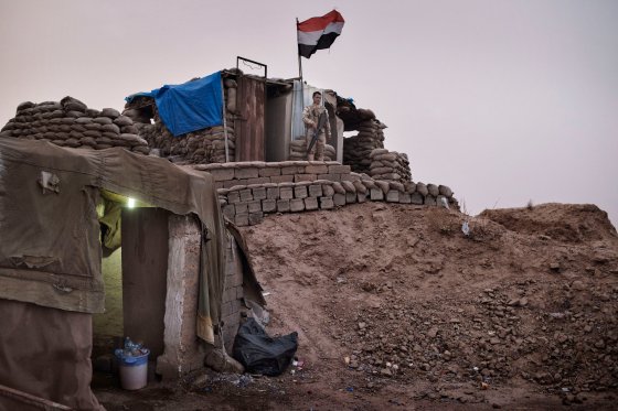 A small Peshmerga outpost outside in Makhmour, Iraq, May 8, 2016.
