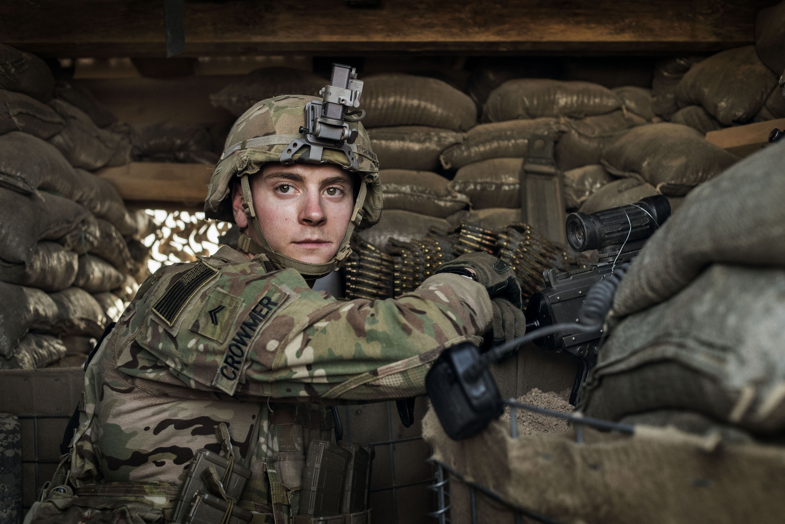 A U.S. Army soldier John Crowmer, 23, from Noblesville, IN, guards the U.S. military base at Camp Swift, near the Iraqi town of Makhmour, May 17, 2016. As of April, at least 4,087 U.S. military personnel were deployed in Iraq, many of them backing Iraqi forces in the drive to reclaim territory from ISIS.