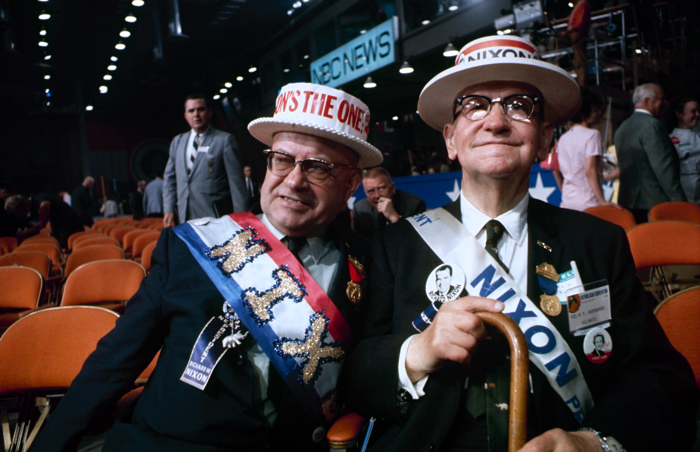 Richard Nixon supporters at the Republican National Convention, 1968.