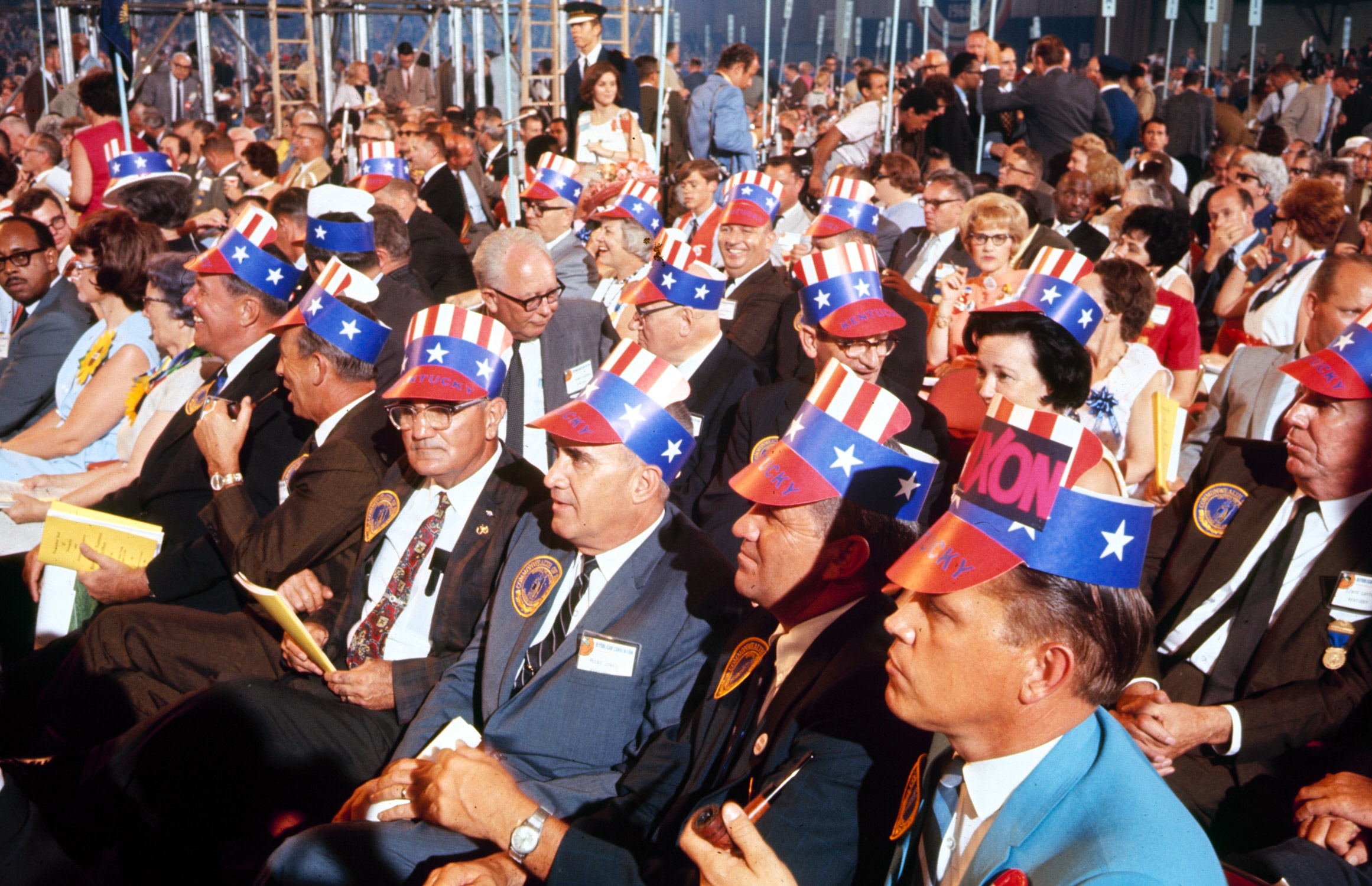 Richard Nixon supporters at the Republican National Convention, 1968.