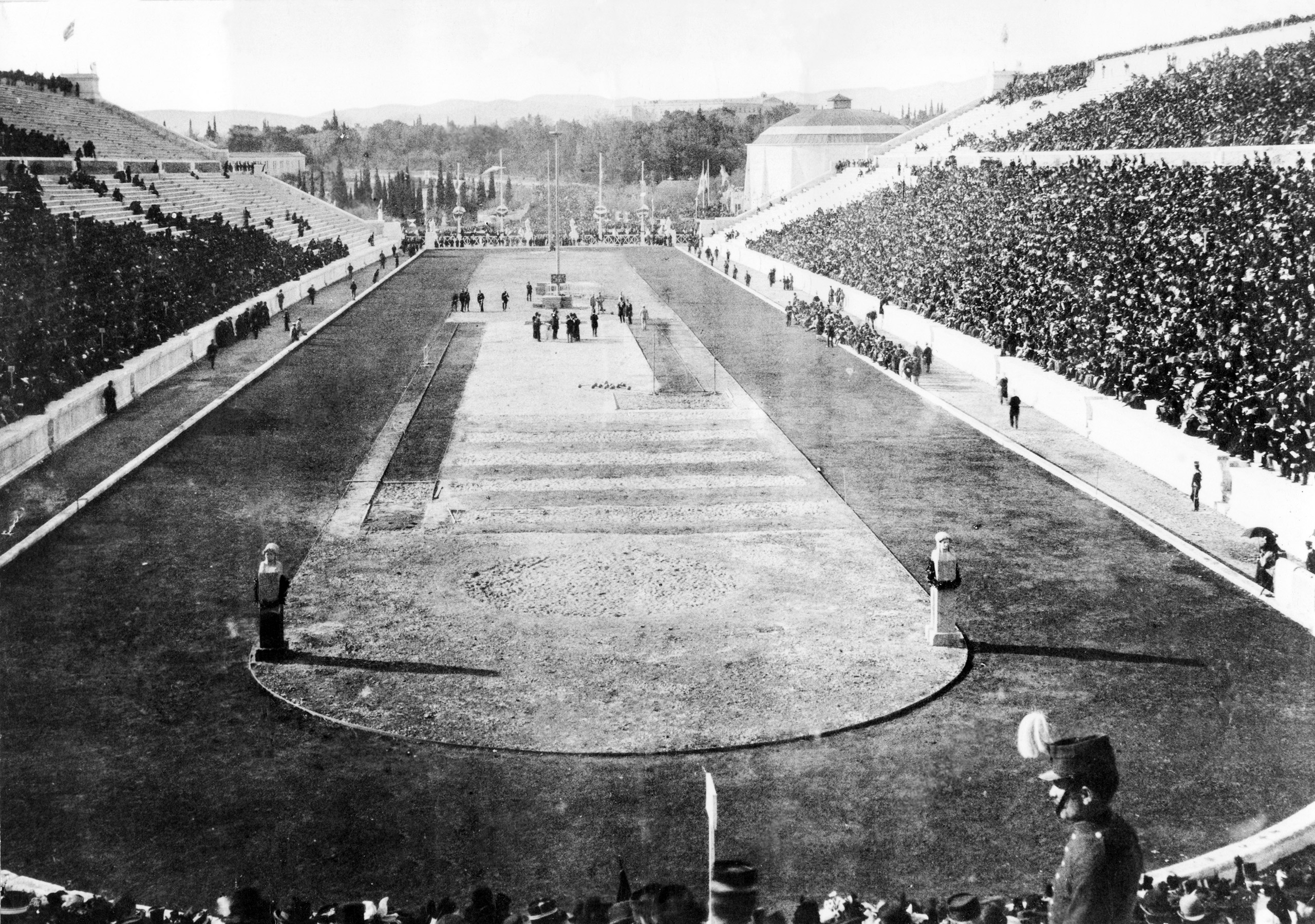 A general view of the Olympic stadium in Athens, Greece, in 1896.