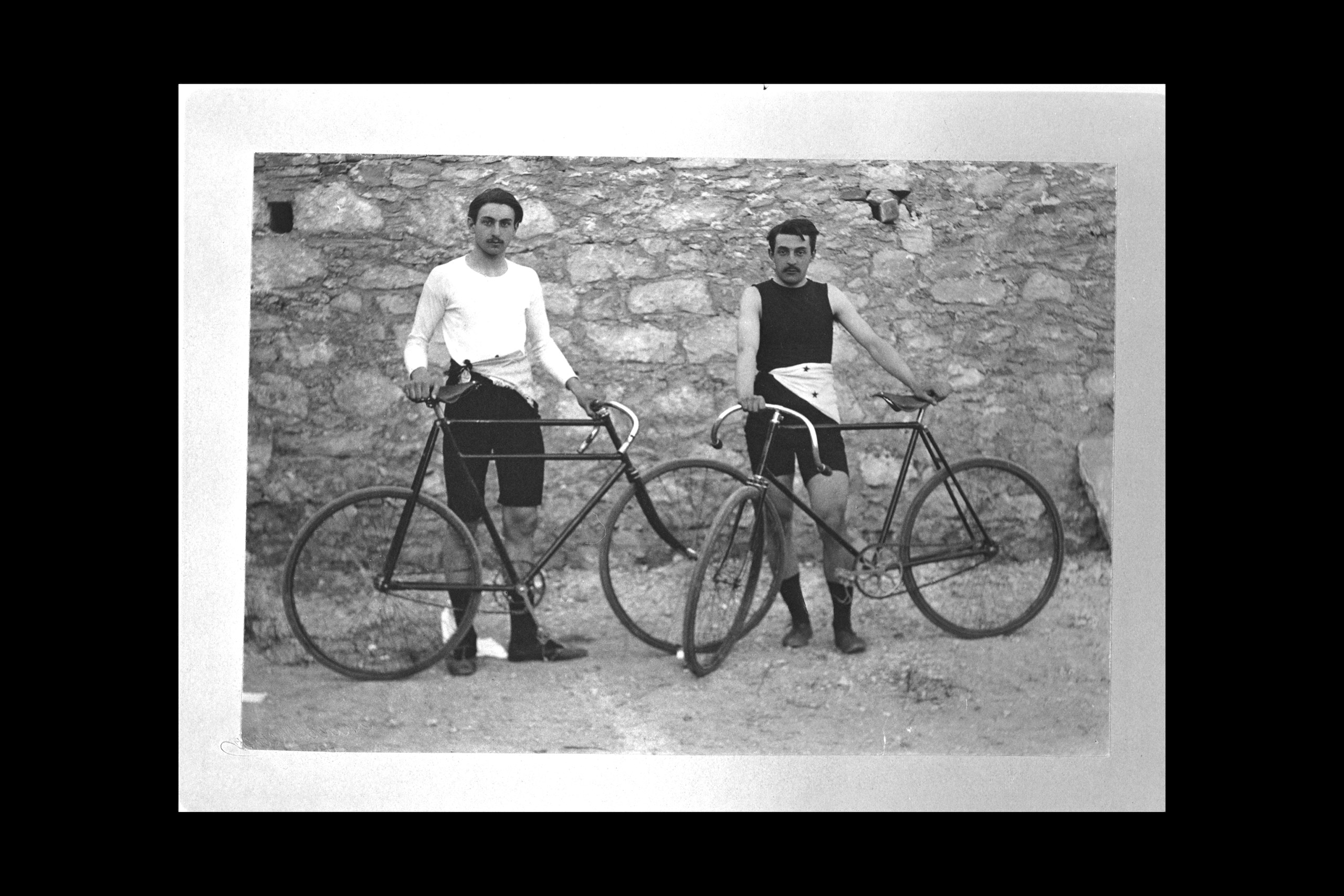 Members of the France cycling team, Léon Flameng and Paul Masson at the 1896 Olympic Games in Athens.
