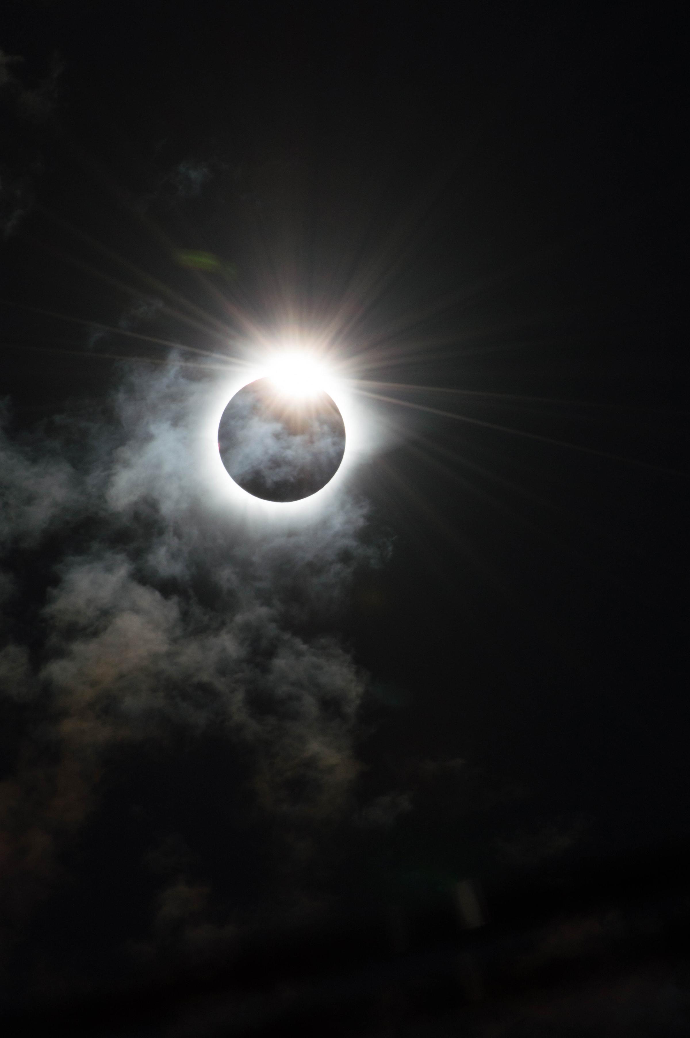 The dramatic moment that our star, the Sun, appears to be cloaked in darkness by the Moon during the total solar eclipse in Indonesia on March 9, 2016.