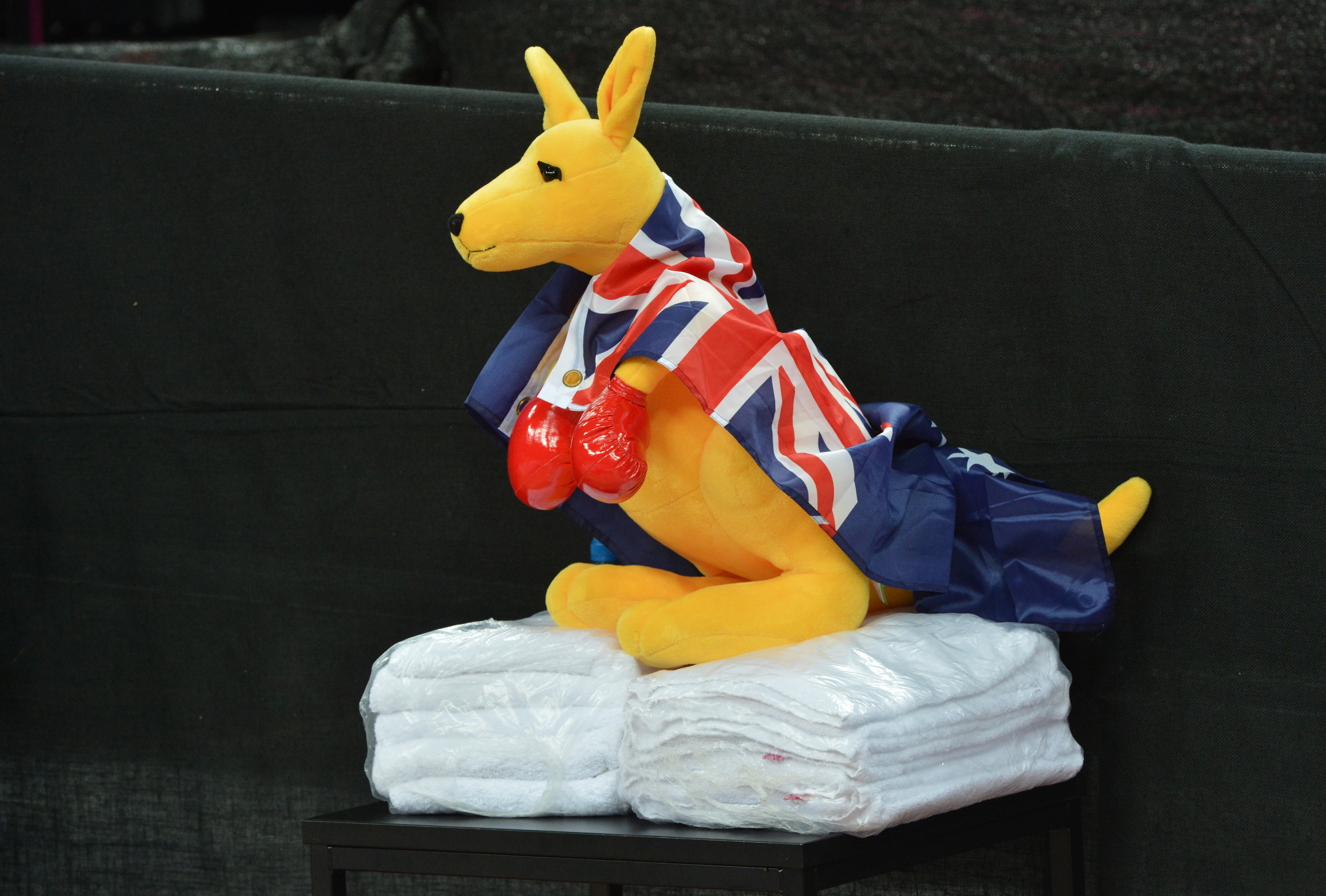 A toy kangaroo did make an appearance on the towels of the Australian team during the London 2012 Olympic Games. (Mark Ralston—AFP/Getty Images)