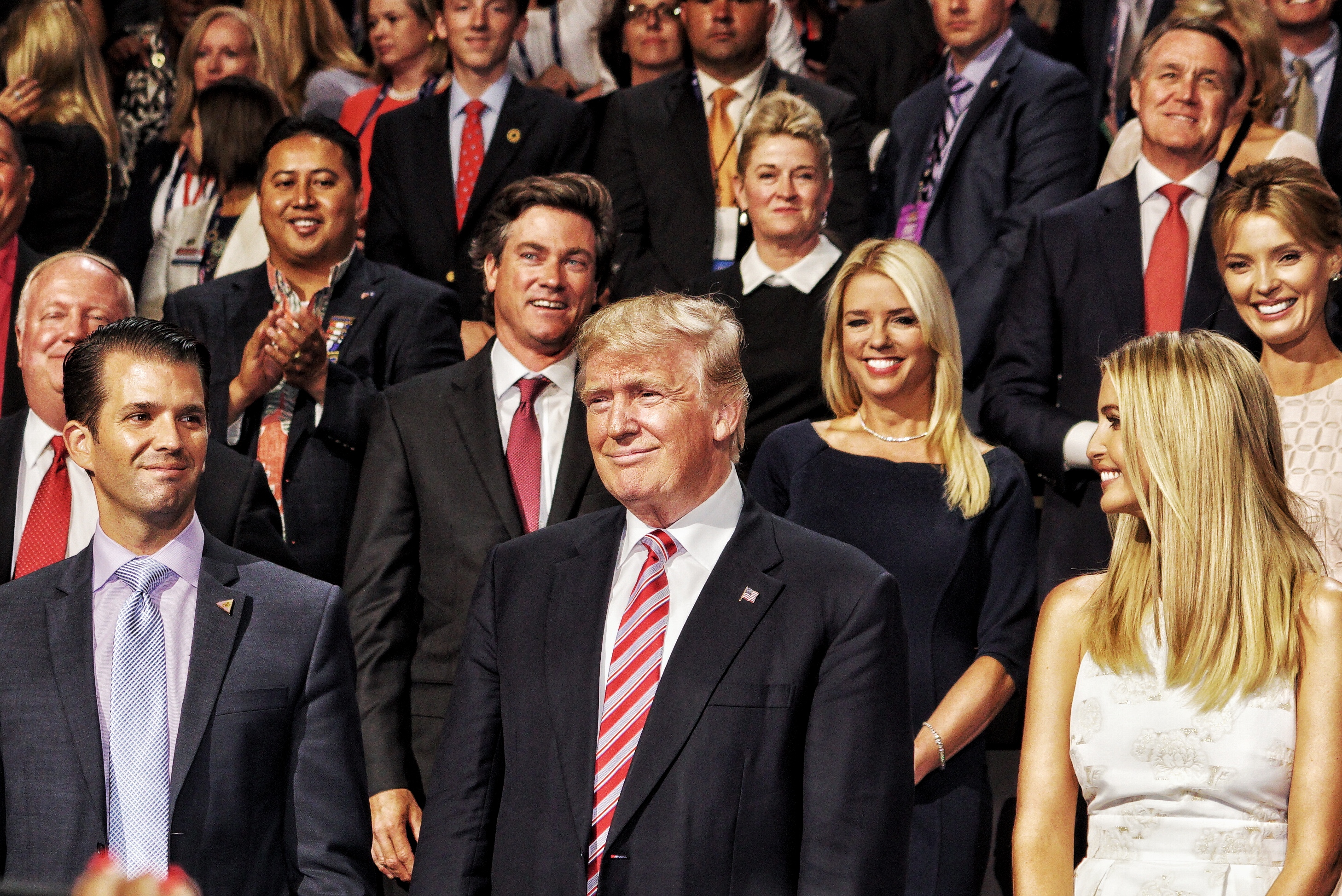 Donald Trump with his children Eric and Ivanka Trump at the Republican National Convention in Cleveland, on July 20, 2016. (Benjamin Lowy for TIME)