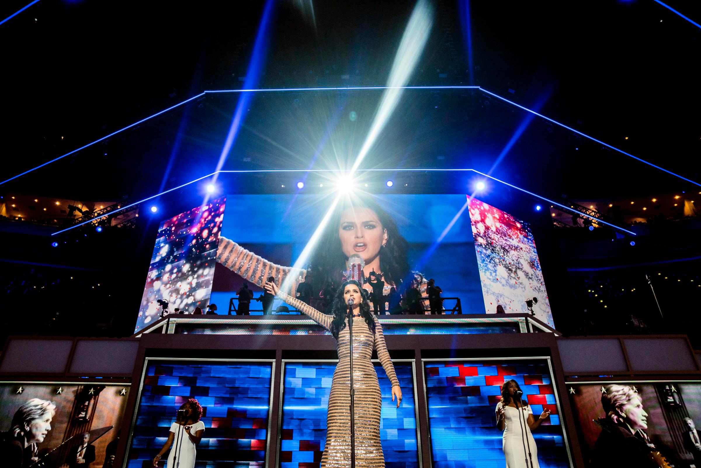 Katy Perry performs at the Democratic National Convention in Philadelphia on July 28, 2016.