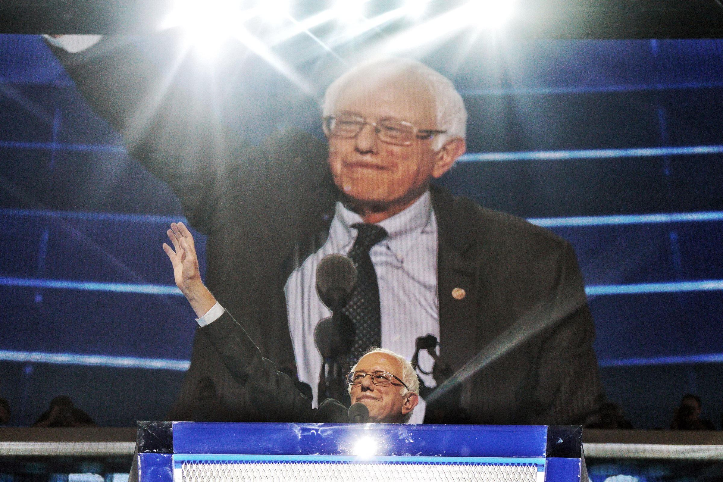 Vermont Sen. Bernie Sanders speaks during the Democratic National Convention on July 25, 2016 in Philadelphia.