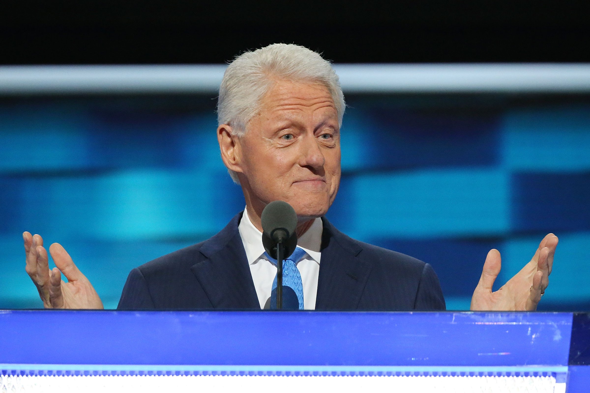 Former U.S. President Bill Clinton delivers remarks on the second day of the 2016 Democratic National Convention at Wells Fargo Center on July 26, 2016 in Philadelphia, Pennsylvania.
