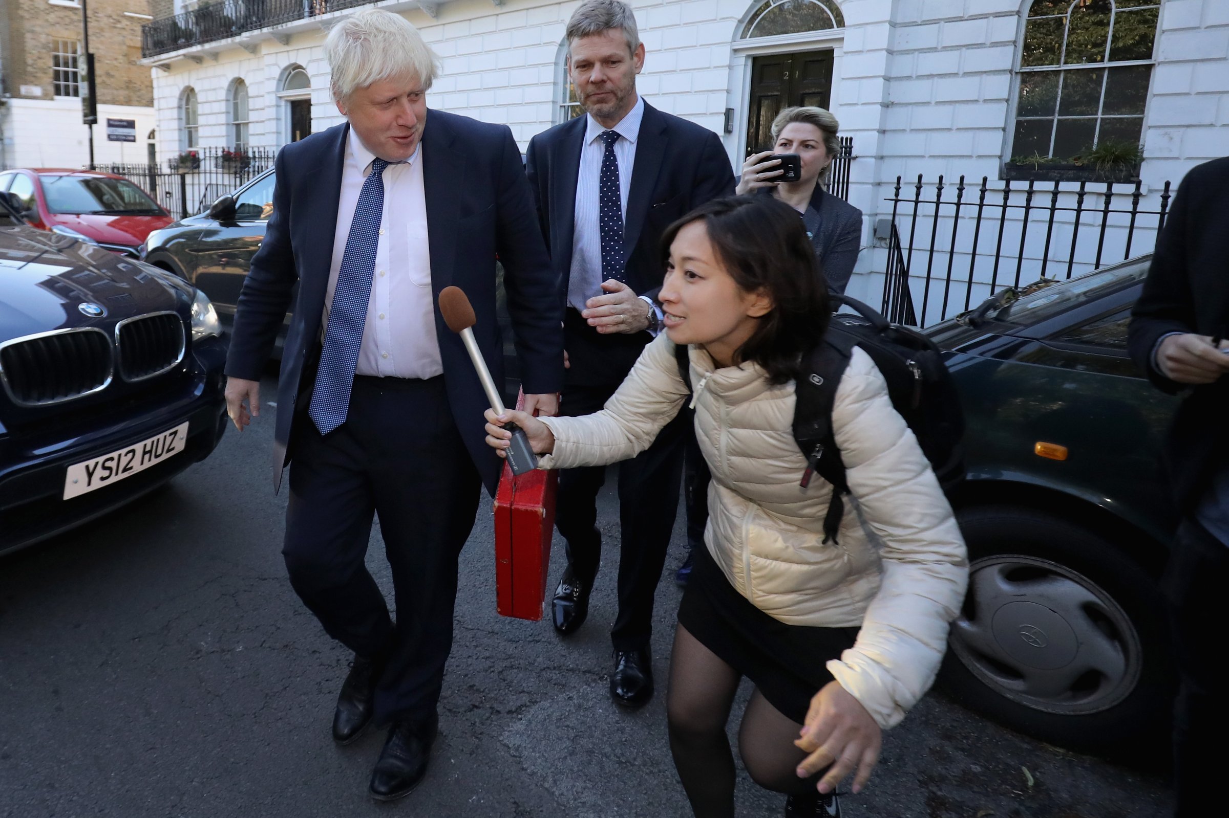 British Foreign Secretary Boris Johnson leaves his home on his first day as one of Prime Minister Theresa May's cabinet on July 14, 2016 in London, England.