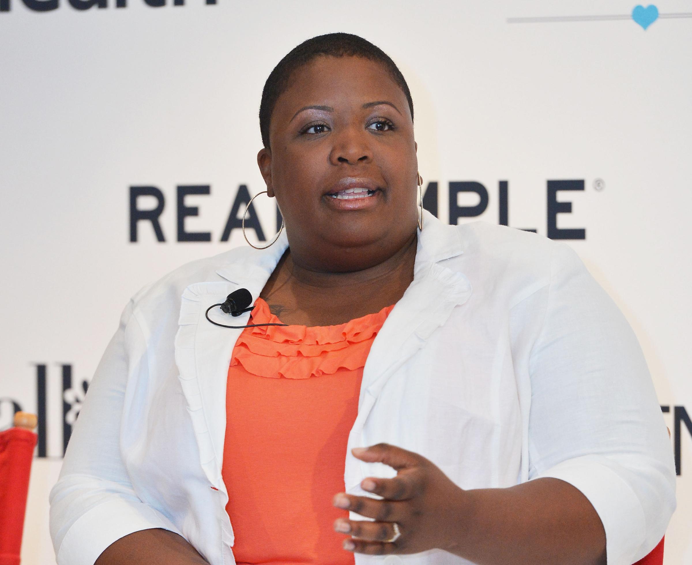 Cleopatra Cowley-Pendleton, mother of gun violence victim attends "Make One Simple Change" panel and breakfast at Time-Life Building in New York City on June 13, 2013.