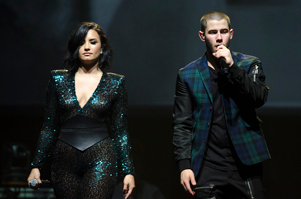 Singers Demi Lovato and Nick Jonas perform during the '2016 Honda Civic Tour Featuring Demi Lovato & Nick Jonas: Future Now' tour at the Barclays Center on July 8, 2016 in New York City.