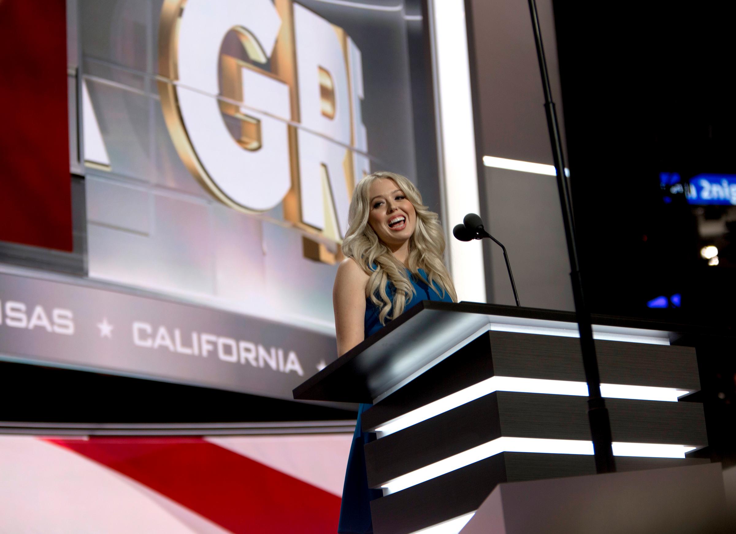 Tiffany Trump speaks at the Republican National Convention in Cleveland on July 19, 2016.