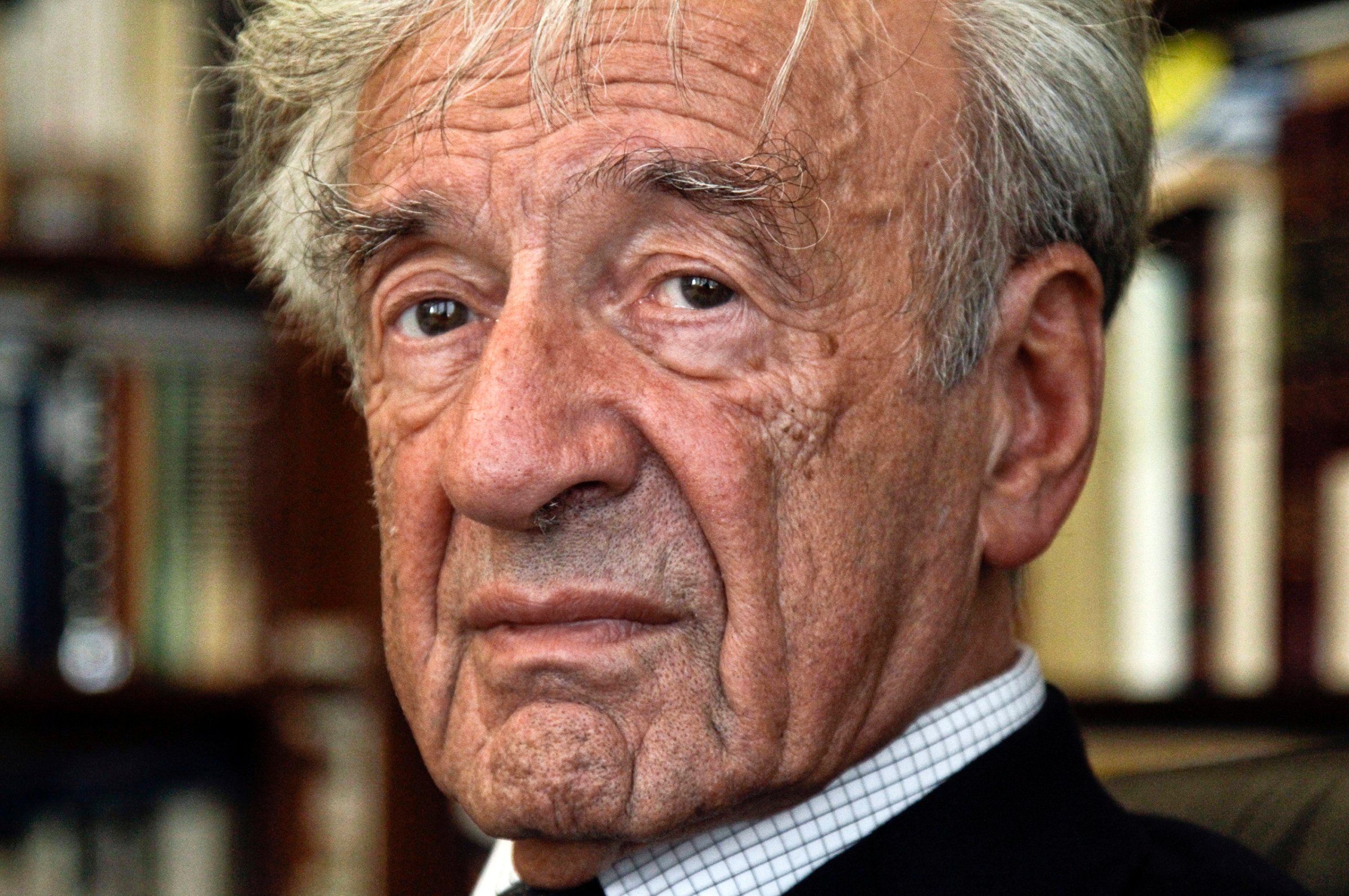 This Sept. 12, 2012, photo shows Holocaust activist and Nobel Peace Prize recipient Elie Wiesel, 83, in his office in New York.