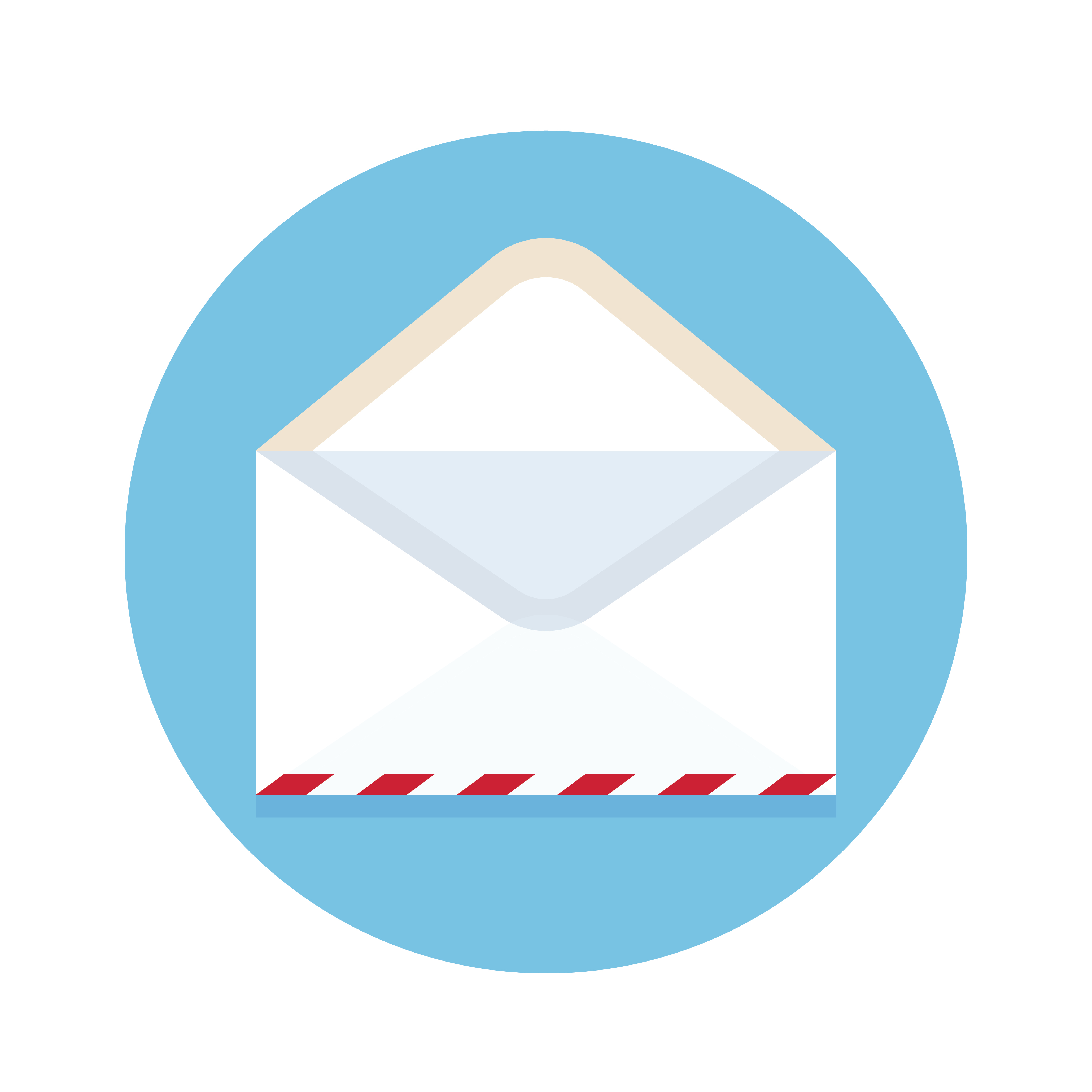 Icon of open new mail envelope. White envelope on a