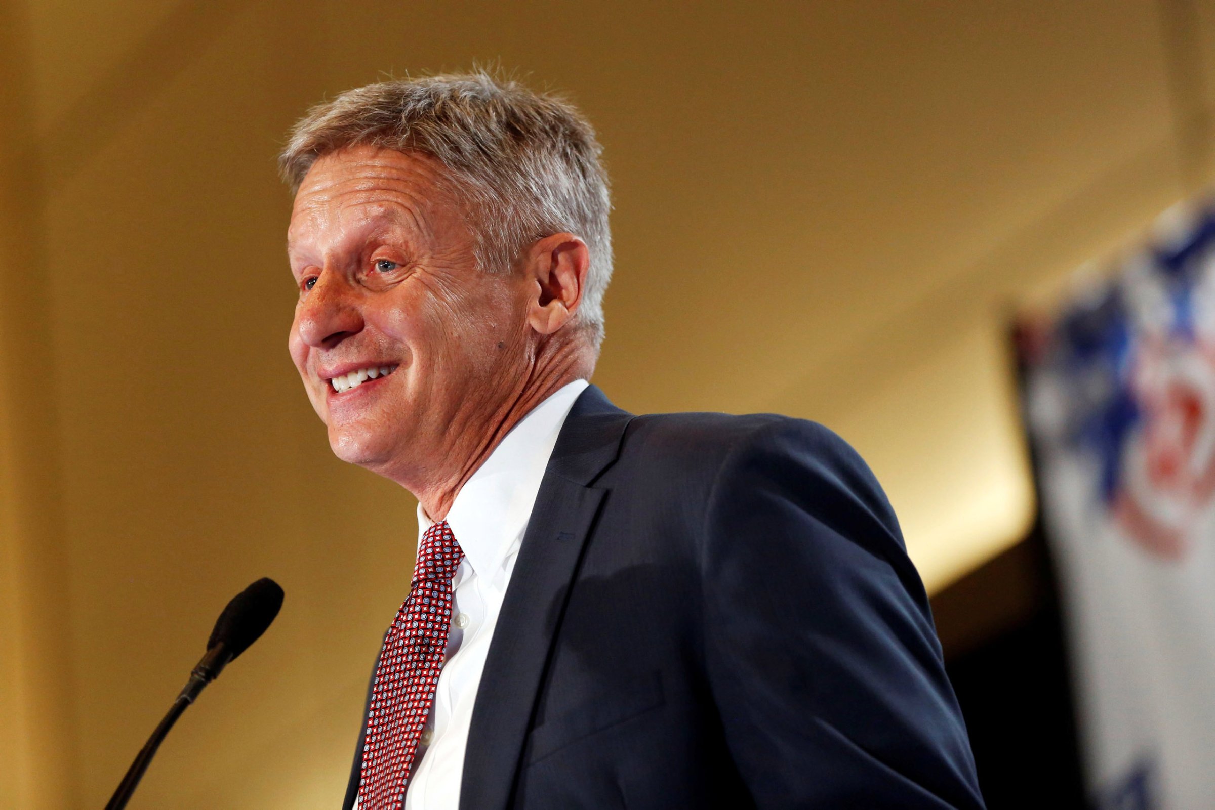 Libertarian Party presidential candidate Gary Johnson speaks during the "Politicon" convention in Pasadena, California, U.S. June 25, 2016.