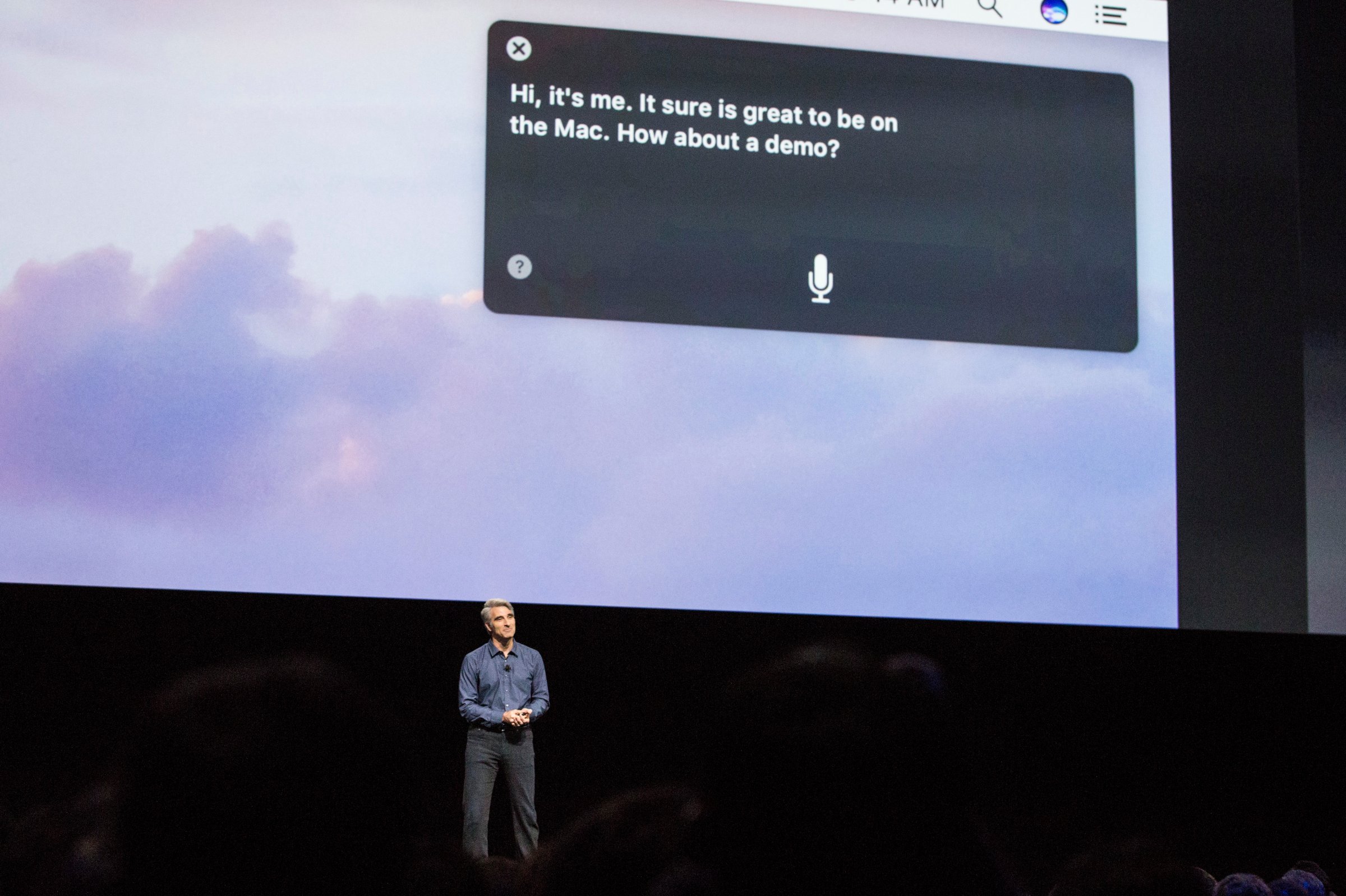 Craig Federighi, Apple's senior vice president of Software Engineering, introduces the new macOS Sierra software at an Apple event at the Worldwide Developer's Conference in San Francisco on June 13, 2016.