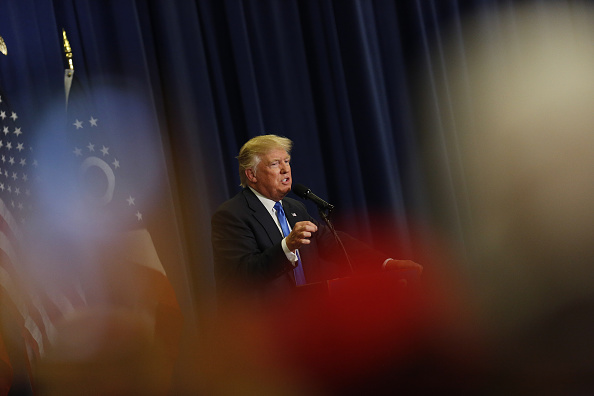 Donald Trump, presumptive Republican presidential nominee, speaks during a campaign event in Cincinnati, Ohio, U.S., on Wednesday, July 6, 2016.