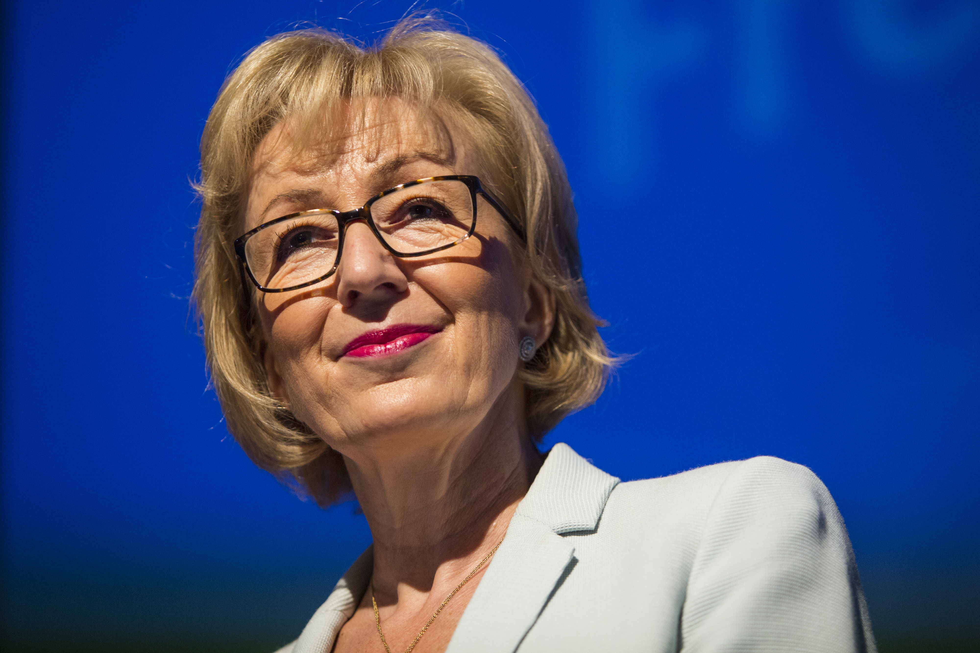 Andrea Leadsom, British Energy Minister and Conservative Party leadership contender, speaks at a campaign rally in London on July 7, 2016 (Jack Taylor—Getty Images)