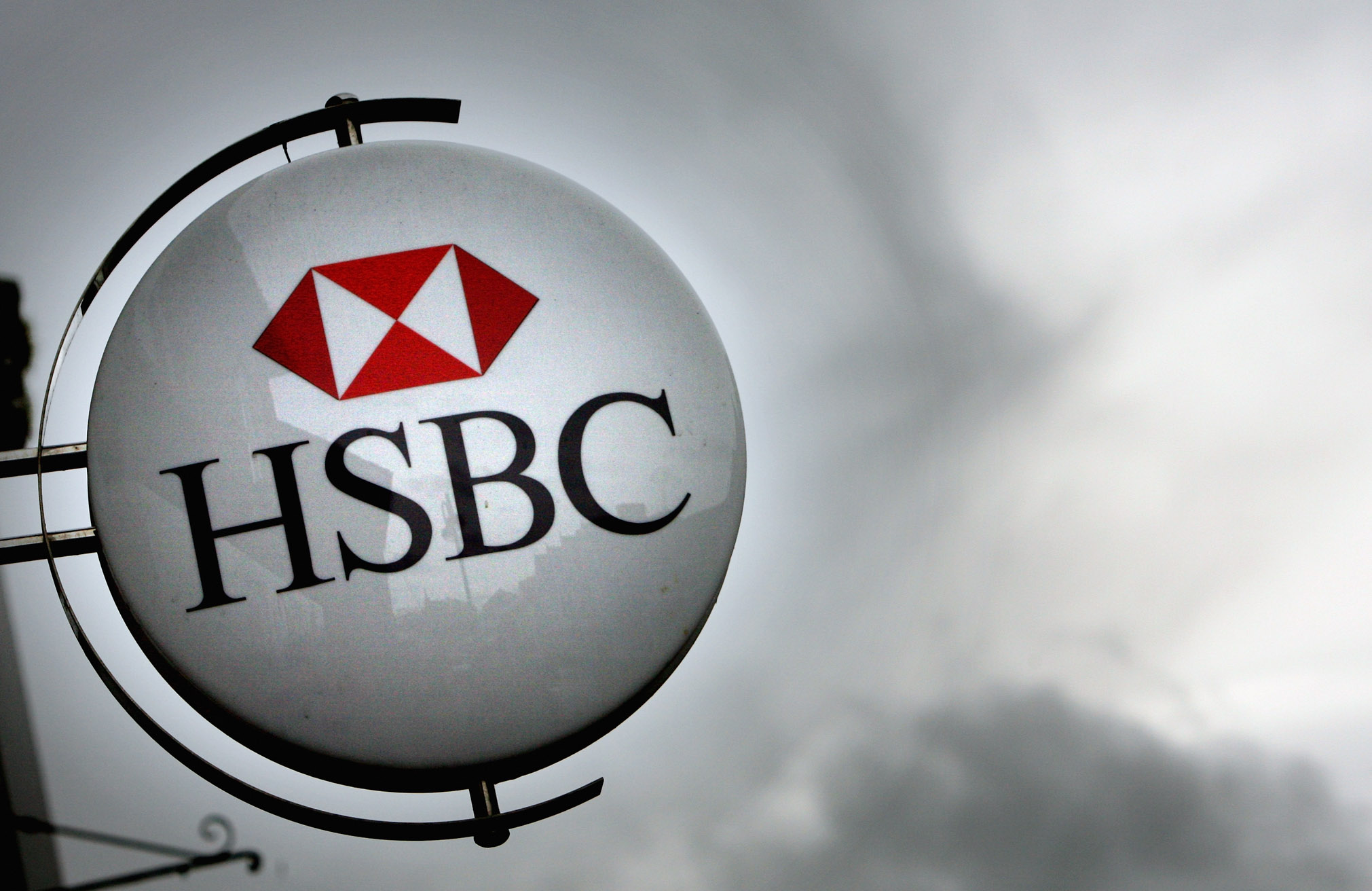 The HSBC logo is displayed in Street, England, on March 3, 2008.