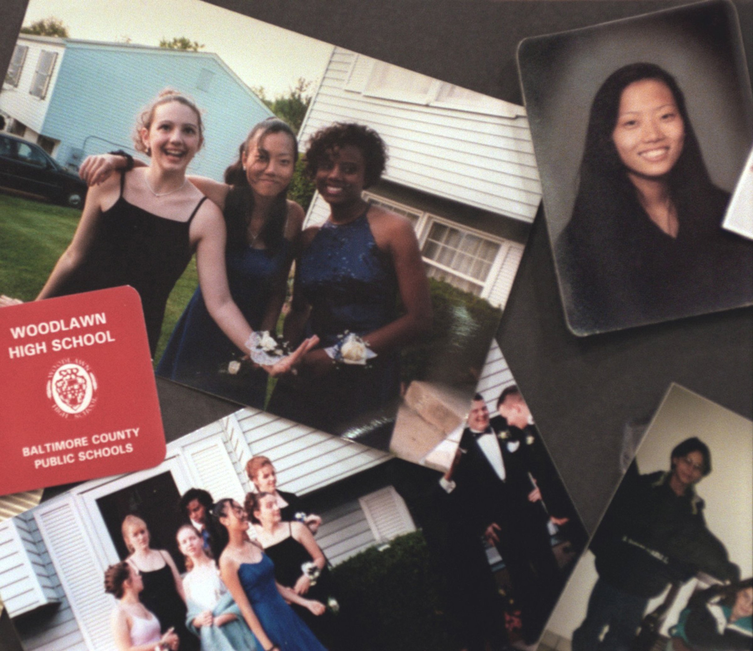 A collage of photographs of Hai Min Lee and her friends on display at Lee&apos;s memorial service in Baltimore, March 11, 1999.