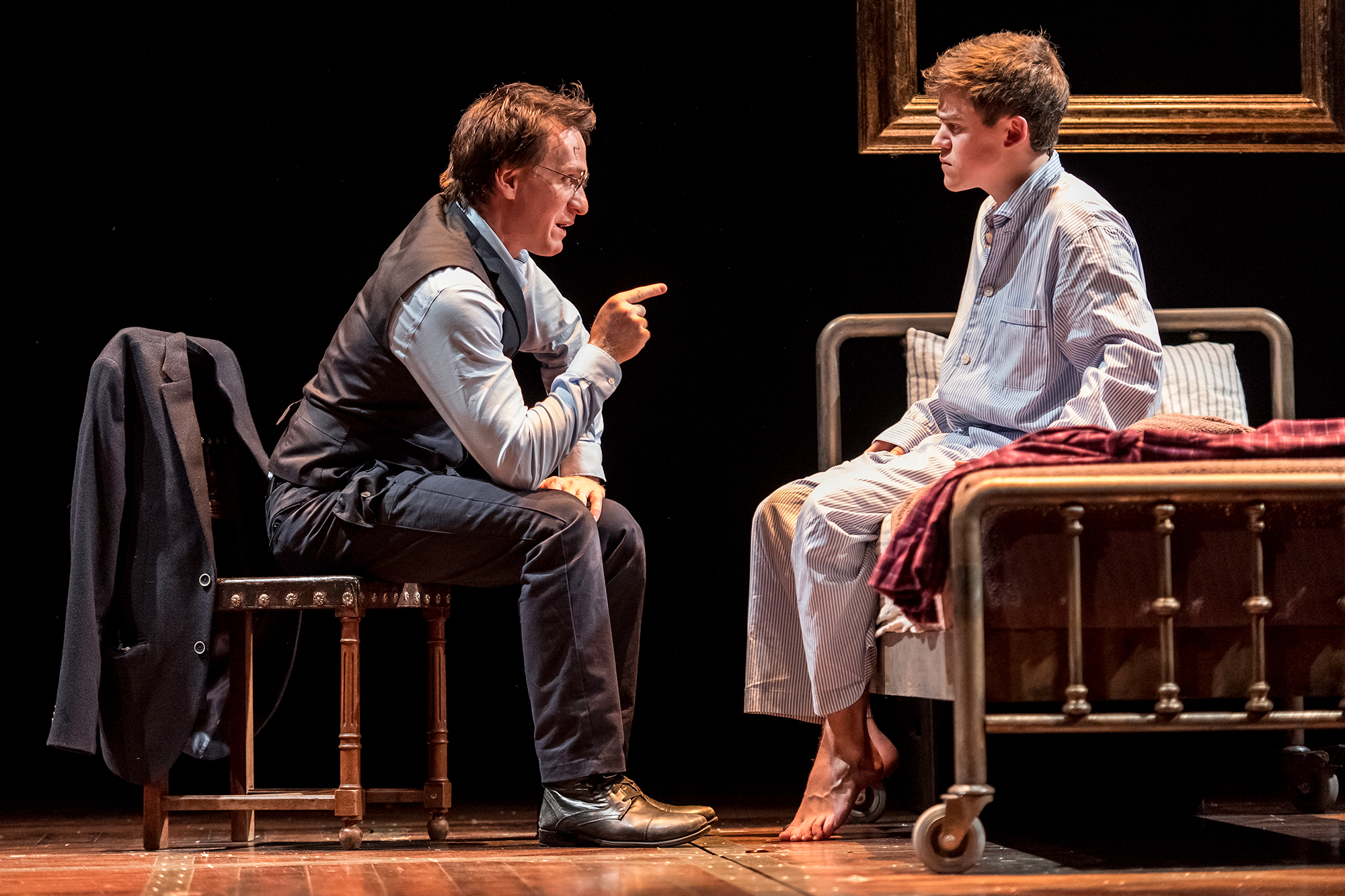 From left: Jamie Parker as Harry Potter and Sam Clemmett as Albus Potter in Jamie Parker as Harry Potter in Harry Potter and the Cursed Child.