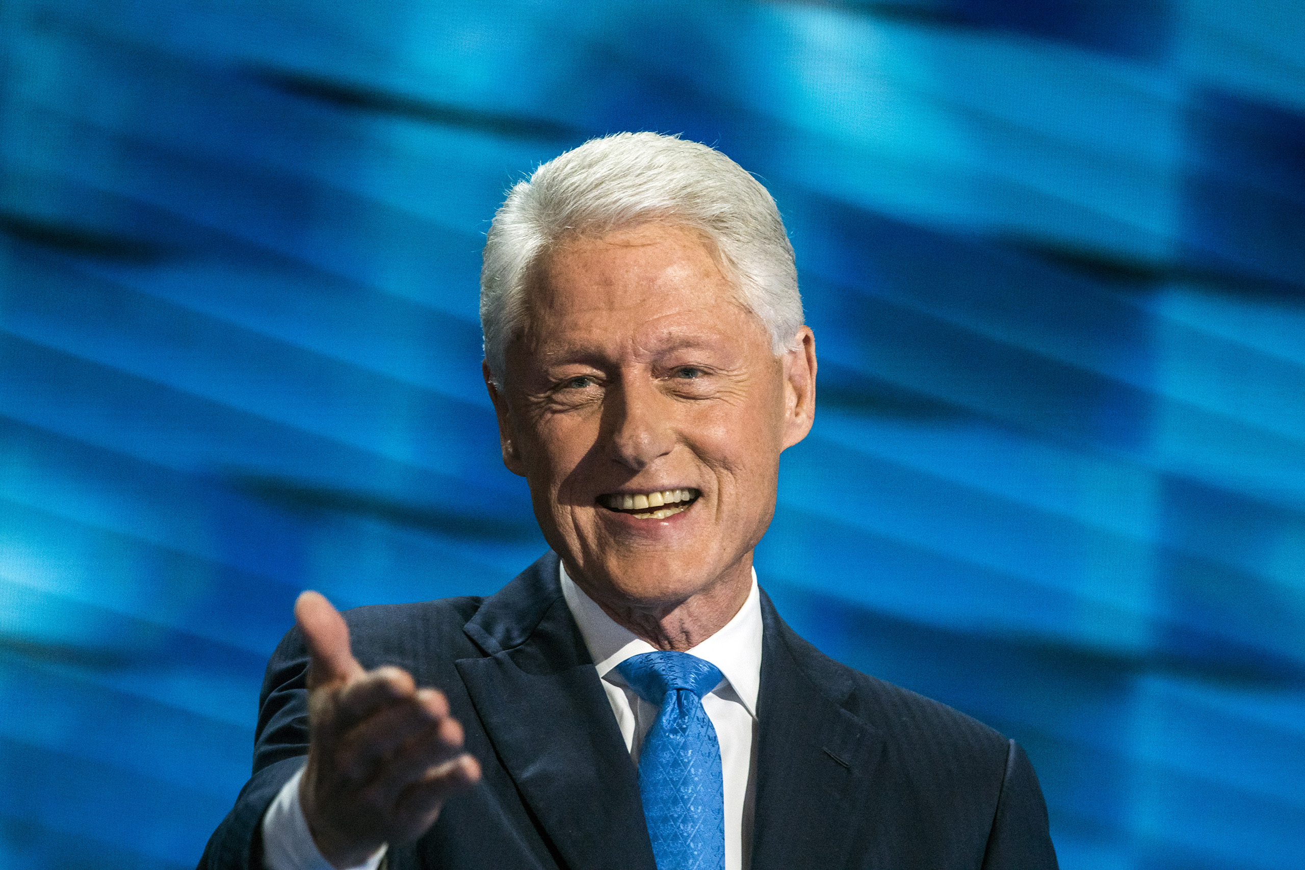 Former US President Bill Clinton speaks on the second day of the Democratic National Convention at the Wells Fargo Center, July 26, 2016 in Philadelphia, Pennsylvania. (Ben Lowy for TIME)