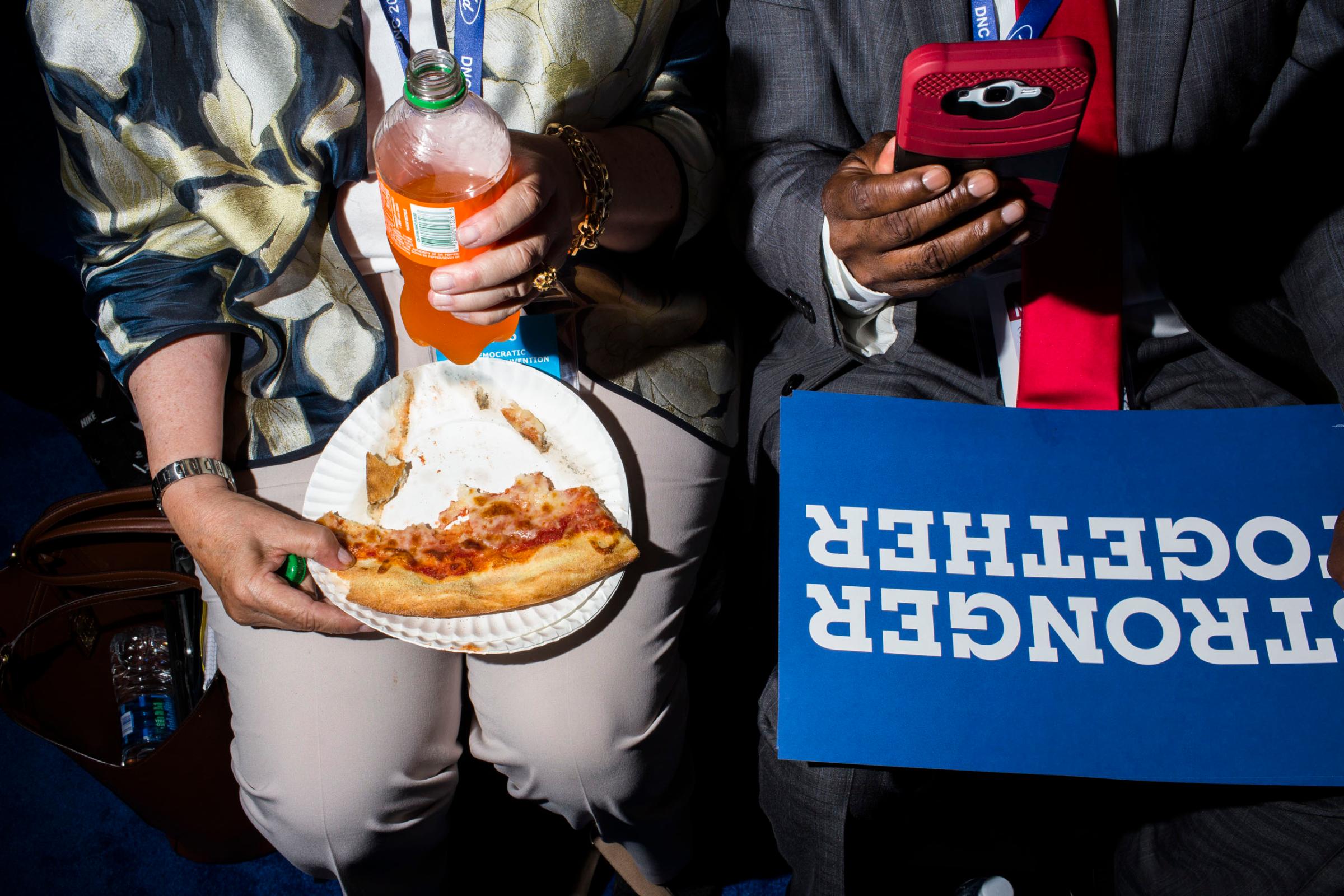 Pizza at the 2016 Democratic National Convention in Philadelphia on Monday, July 25, 2016.