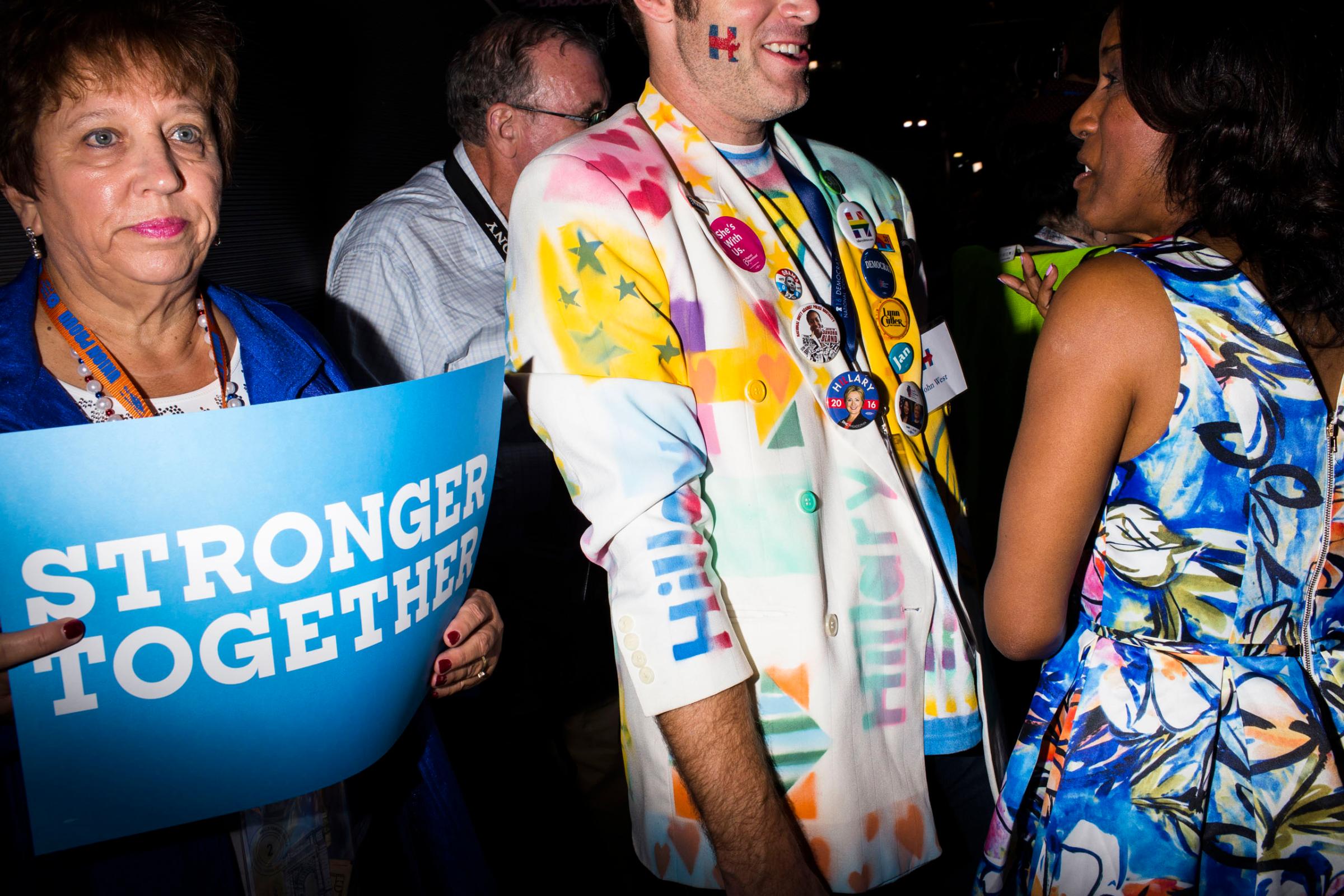 Scenes from the floor at the 2016 Democratic National Convention in Philadelphia on Tuesday, July 26, 2016.