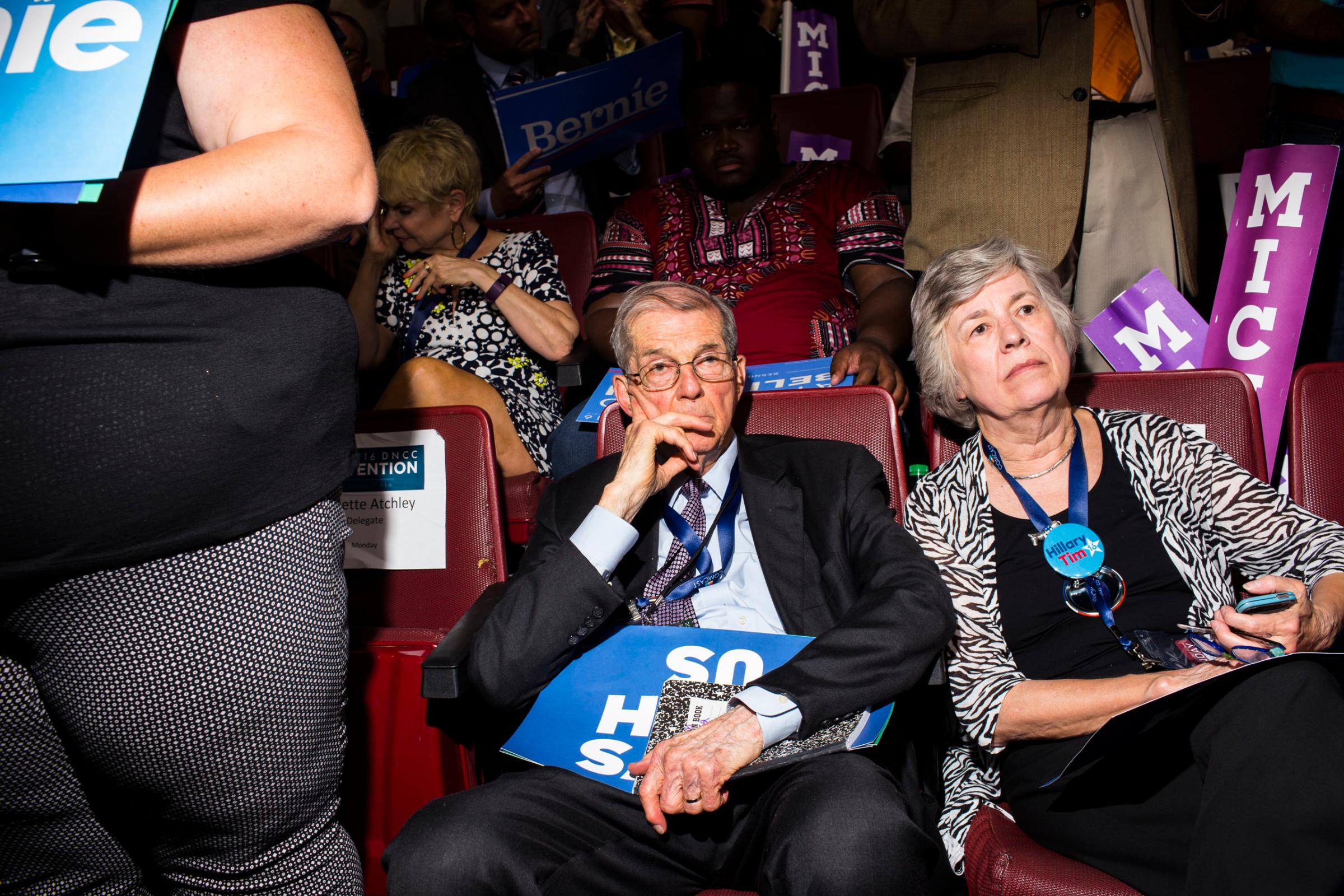Scenes from the floor at the 2016 Democratic National Convention in Philadelphia on Monday, July 25, 2016.