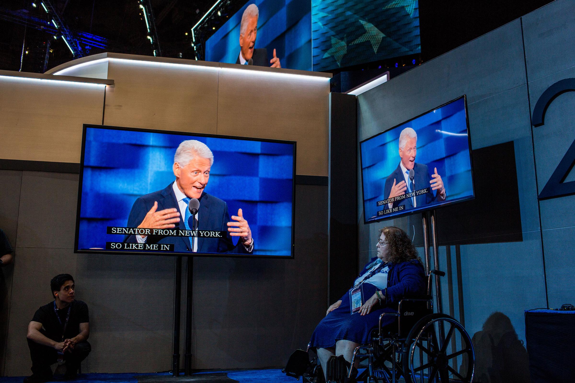 Tuesday night speakers and performers included Bill Clinton, Alicia Keyes, and Meryl Streetp at the Democratic National Convention at the Wells Fargo Center on July 26, 2016 in Philadelphia.(Natalie Keyssar for TIME)
