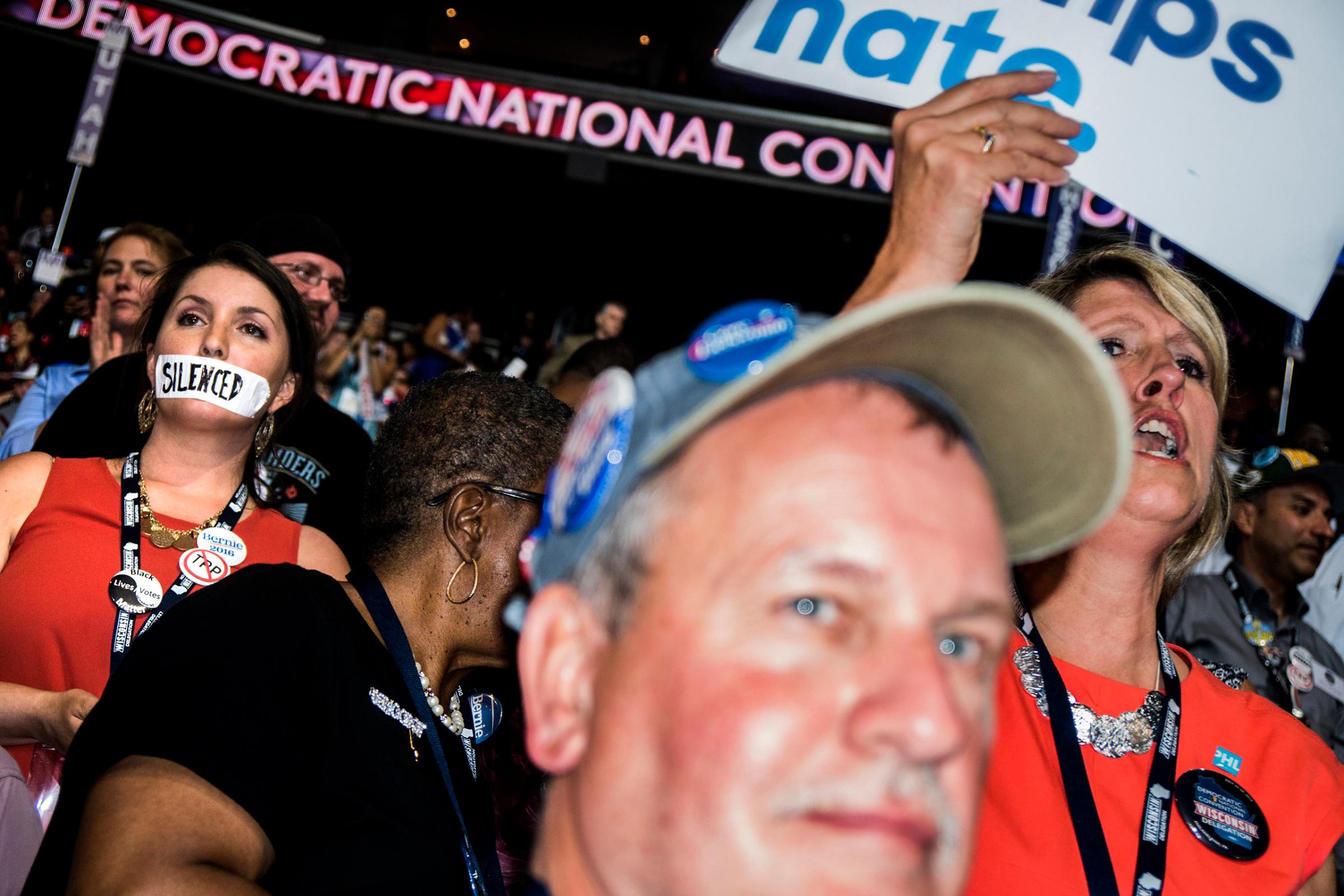 Scenes from the Democratic National Convention on Monday, July 25, 2016.