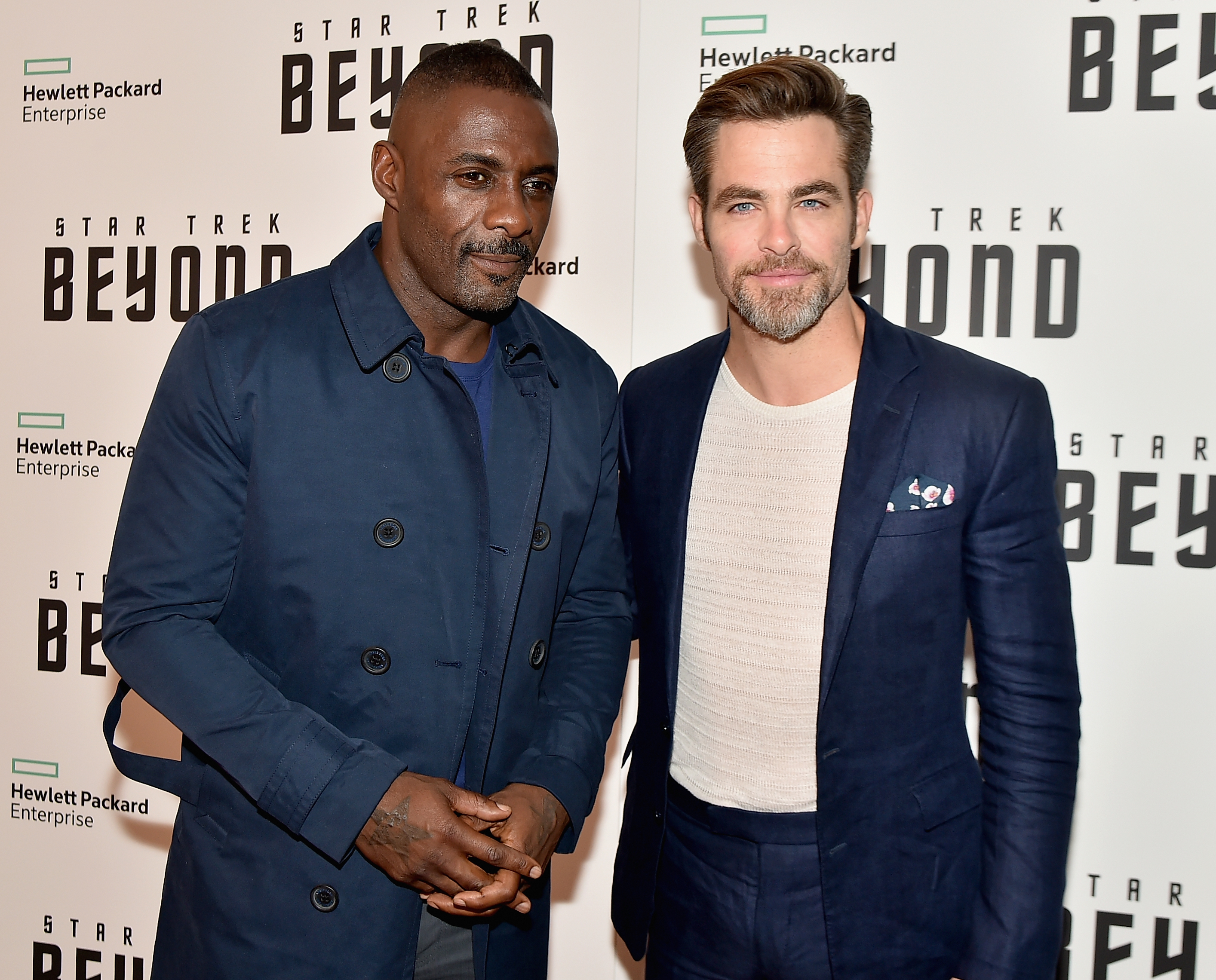 NEW YORK, NY - JULY 18:  Idris Elba and Chris Pine attend the "Star Trek Beyond" New York Premiere at Crosby Street Hotel on July 18, 2016 in New York City.  (Photo by Theo Wargo/Getty Images) (Theo Wargo—Getty Images)
