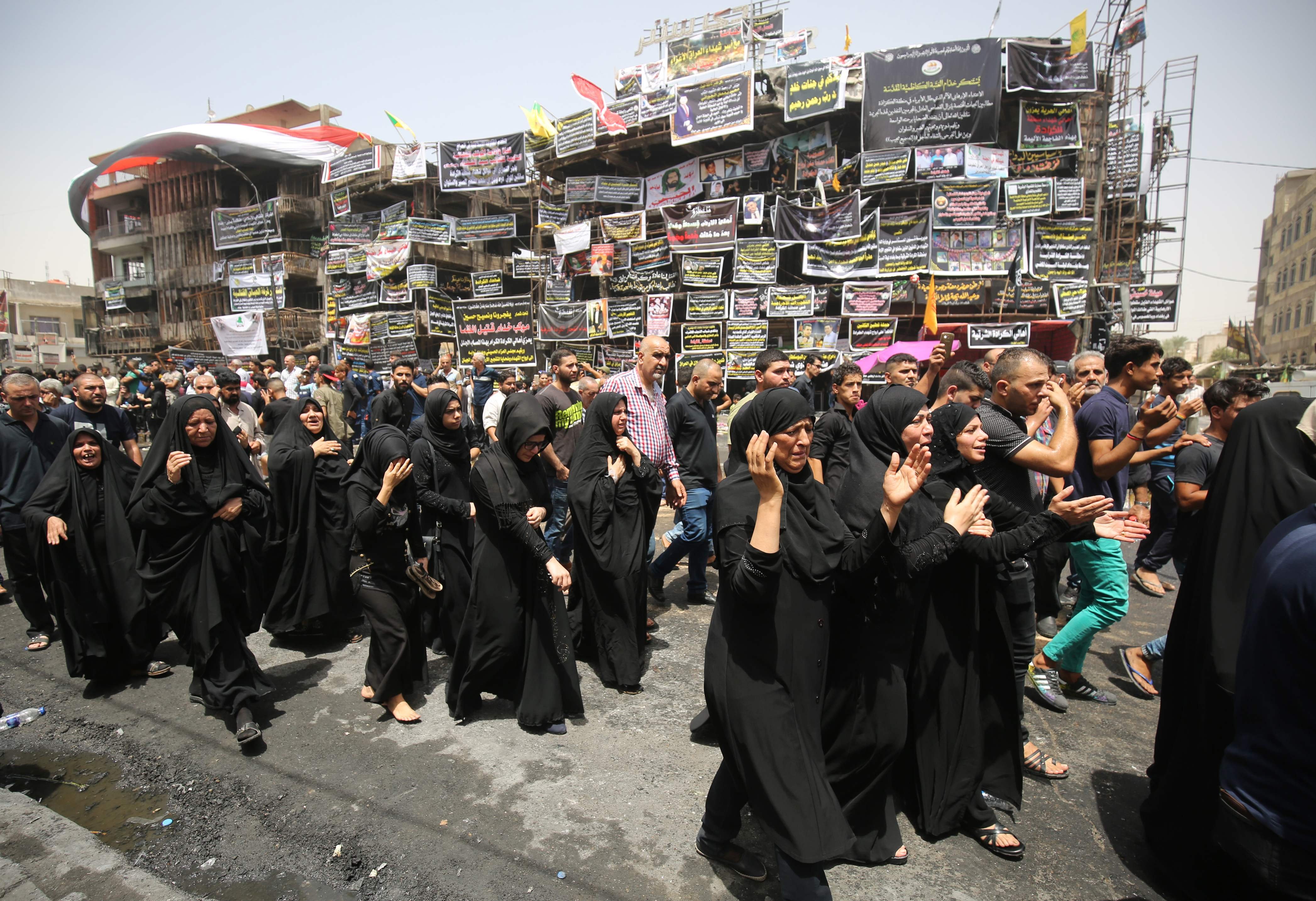 Mourners walk during the funeral of an Iraqi man who was killed in a suicide bombing attack in Baghdad, on July 6, 2016. (Ahmad al-Rubaye&mdash;AFP/Getty Images)