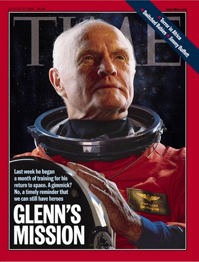 Return to Space John Glenn on the cover of TIME, Aug. 17, 1998.