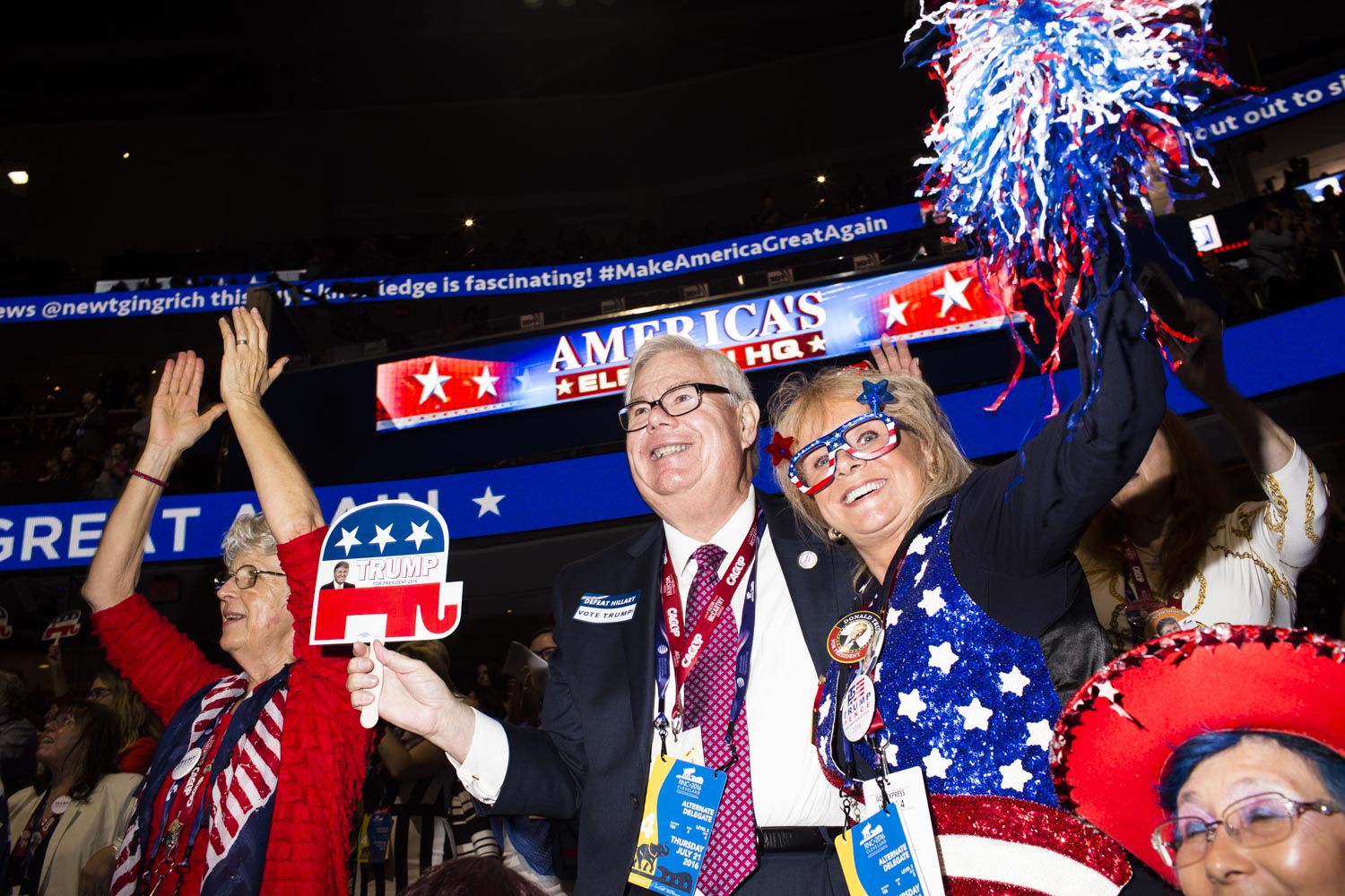 Scenes from the floor at the 2016 Republican National Convention in Cleveland on Thursday, July 21, 2016.