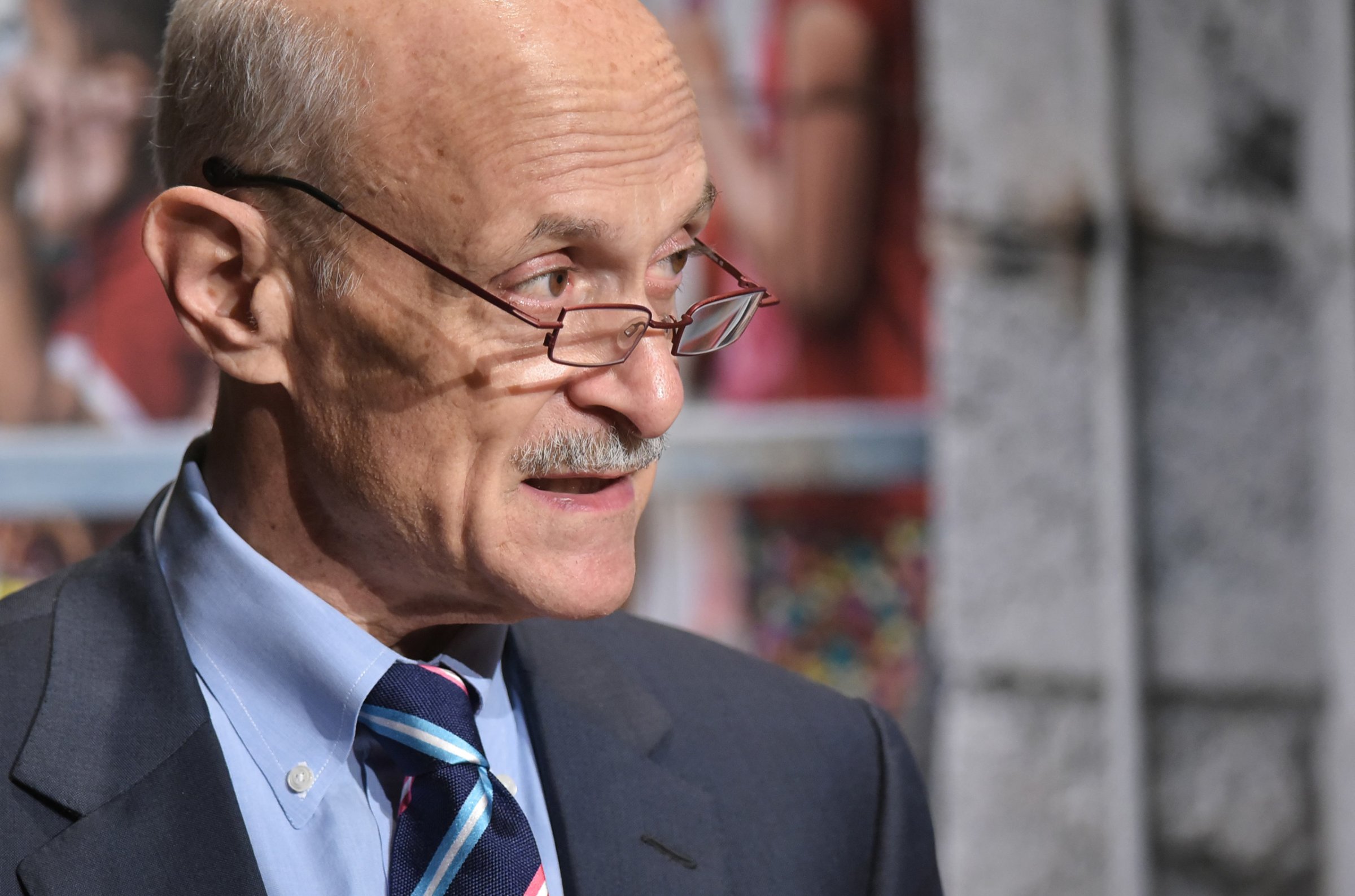 Former Homeland Security secretary and Chairman, Committee of Conscience, US Holocaust Memorial Museum, Michael Chertoff speaks at a press conference on November 12, 2015.