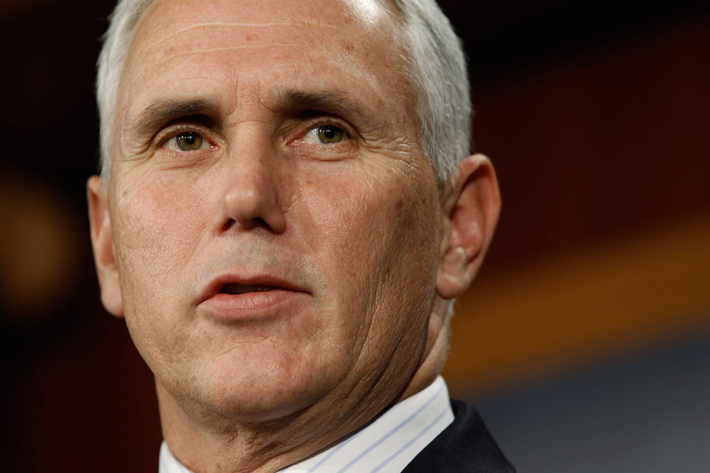 Indiana Governor Mike Pence at a press conference in Washington D.C. (Chip Somodevilla/Getty Images)