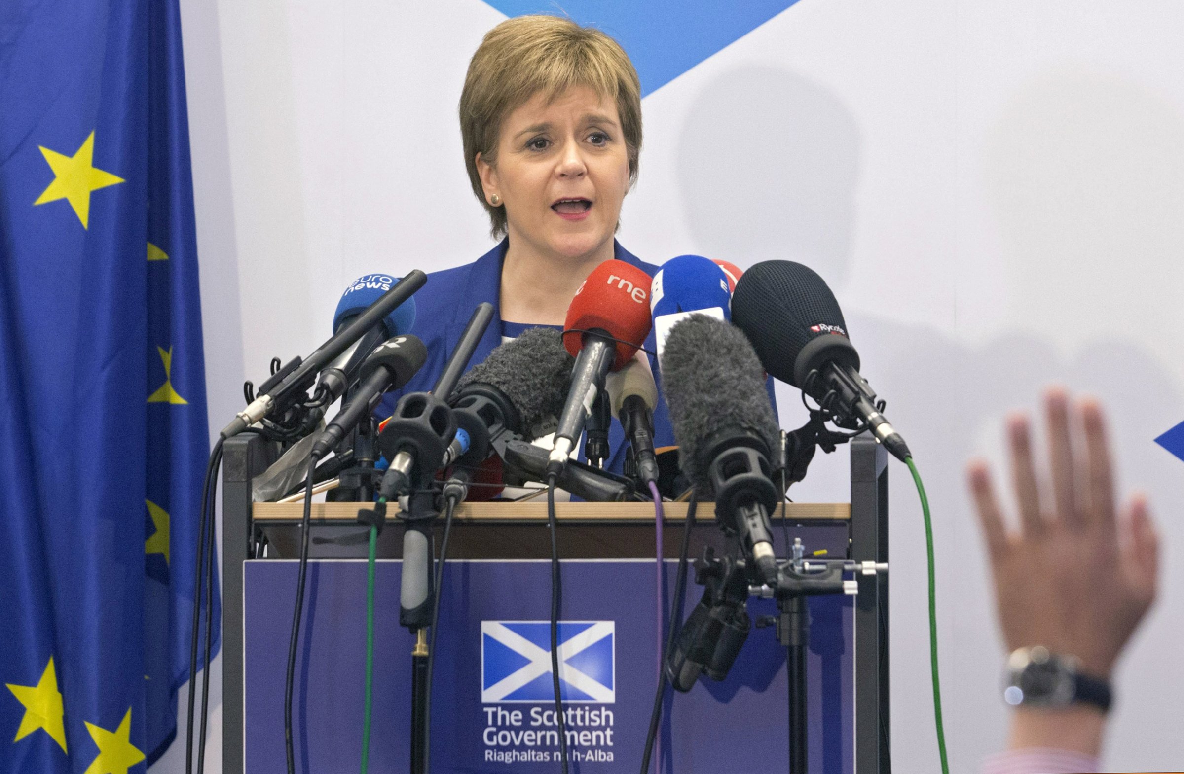 Scotland's First Minister Nicola Sturgeon holds a news conference at the Scotland House on her visit in Brussels, Belgium, June 29, 2016.