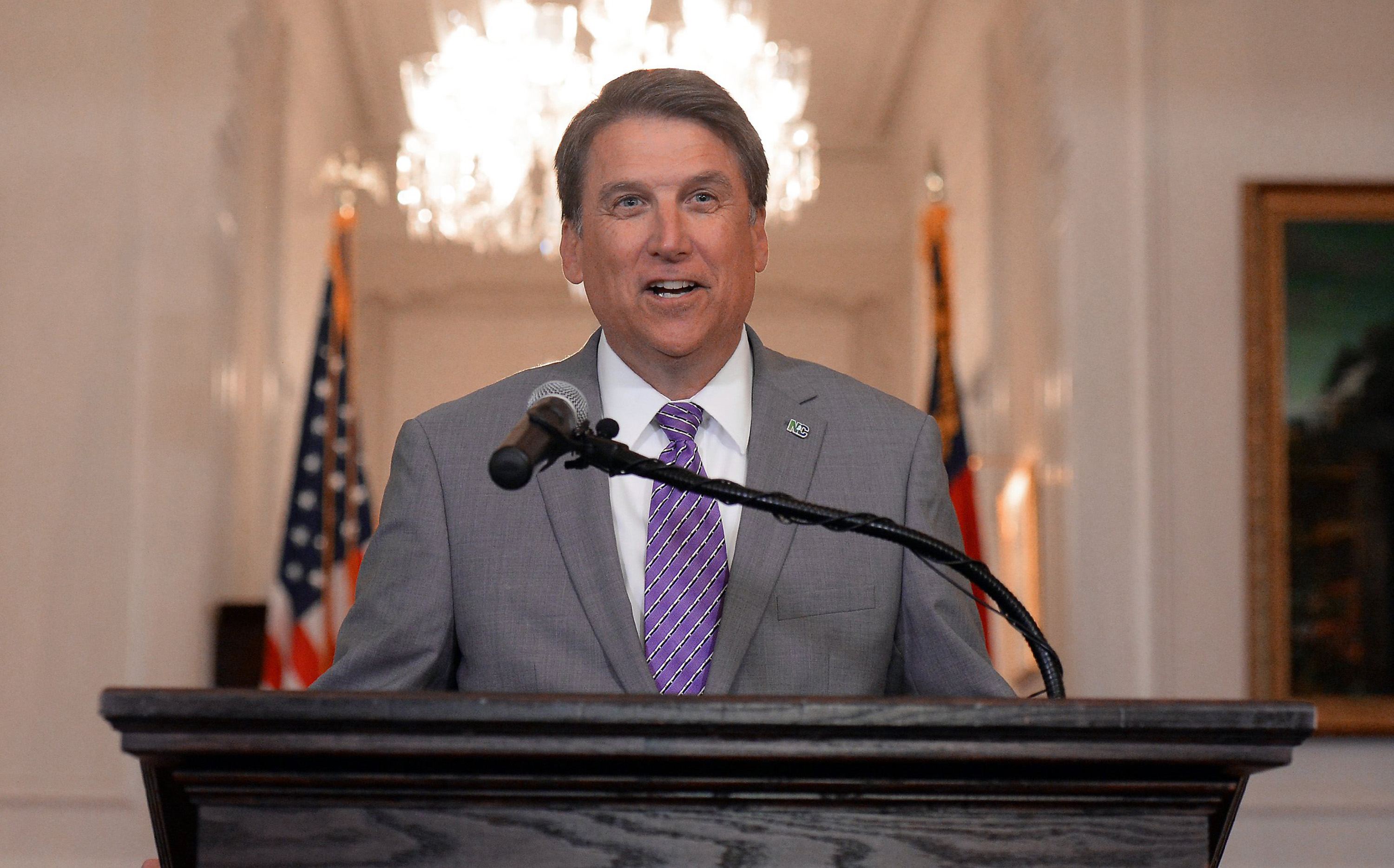 N.C. Gov. Pat McCrory speaks to the media Monday, May 9, 2016. (Chuck Liddy—Raleigh News &amp; Observer/Getty Images)
