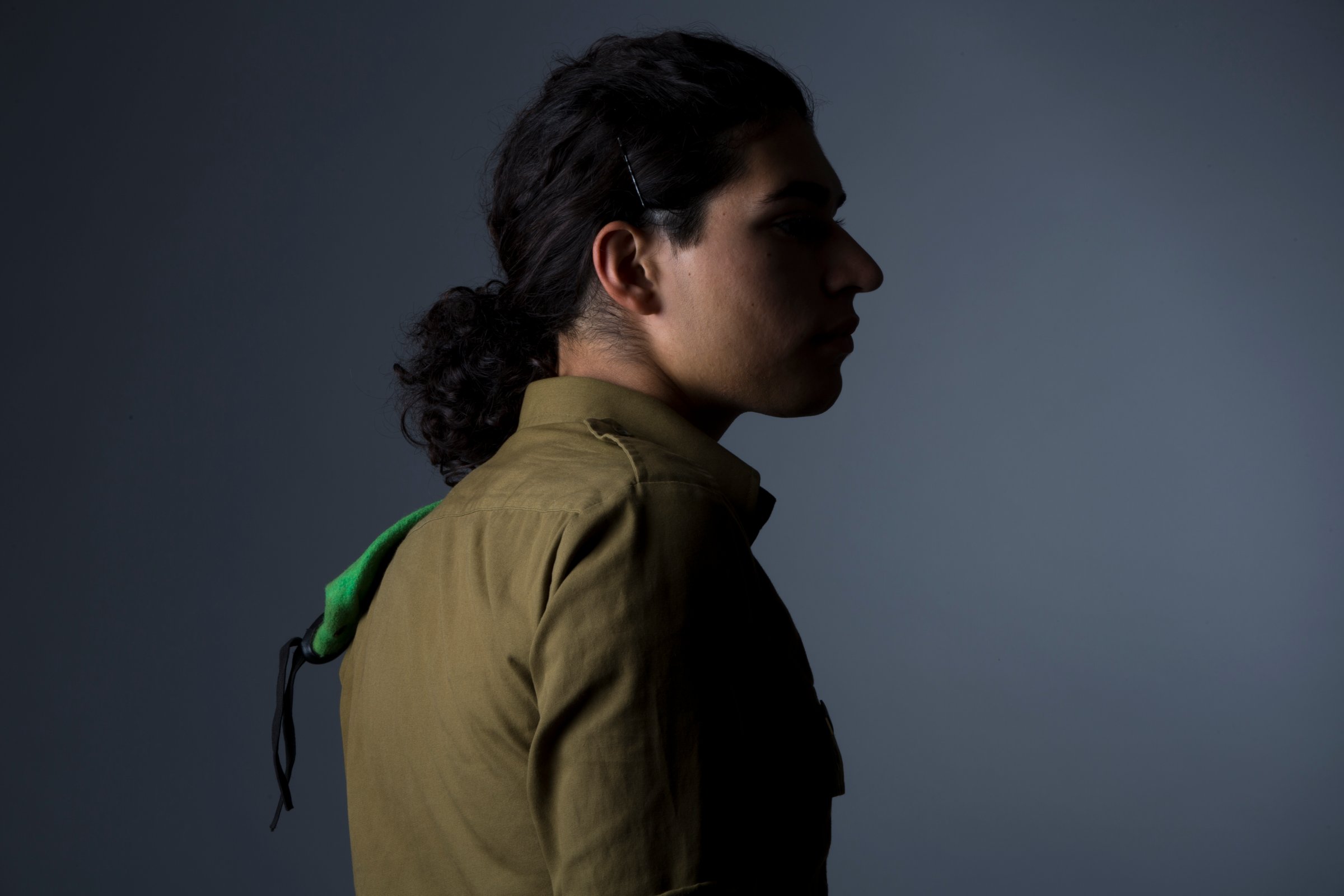 Amy, a transgender IDF soldier, in Tel Aviv, Israel, in July. Instead of enlisting in the air force, she chose a co-ed unit that patrols the border with Egypt.