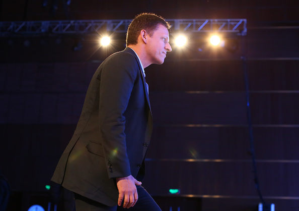 Peter Thiel, co-founder of PayPal Inc., speaks during a forum themed on entrepreneurship and investment at China National Convention Center on February 27, 2015 in Beijing, China. (VCG—VCG via Getty Images)