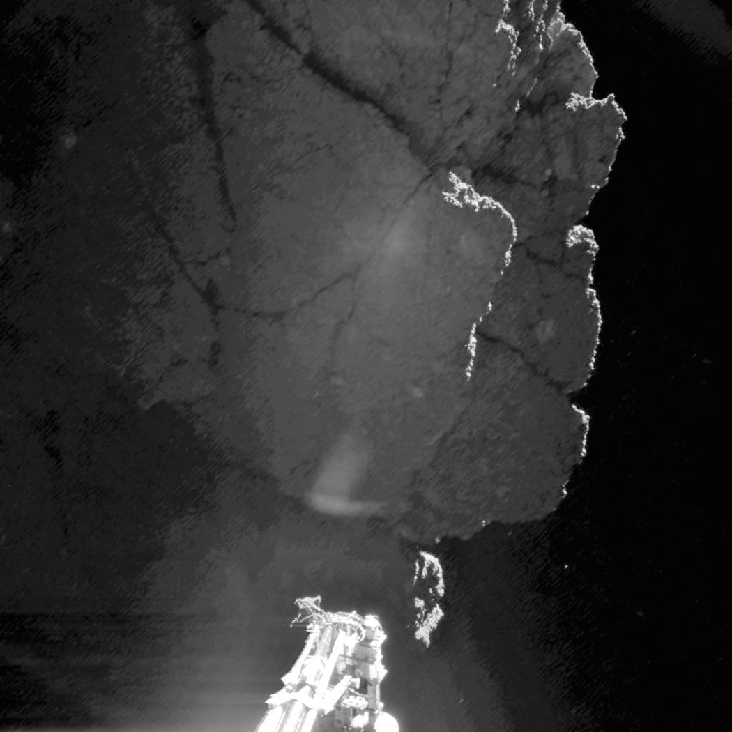This image was acquired by Philae’s CIVA camera 1 at the final landing site Abydos, on the small lobe of Comet 67P/Churyumov–Gerasimenko, on Nov. 13, 2014.