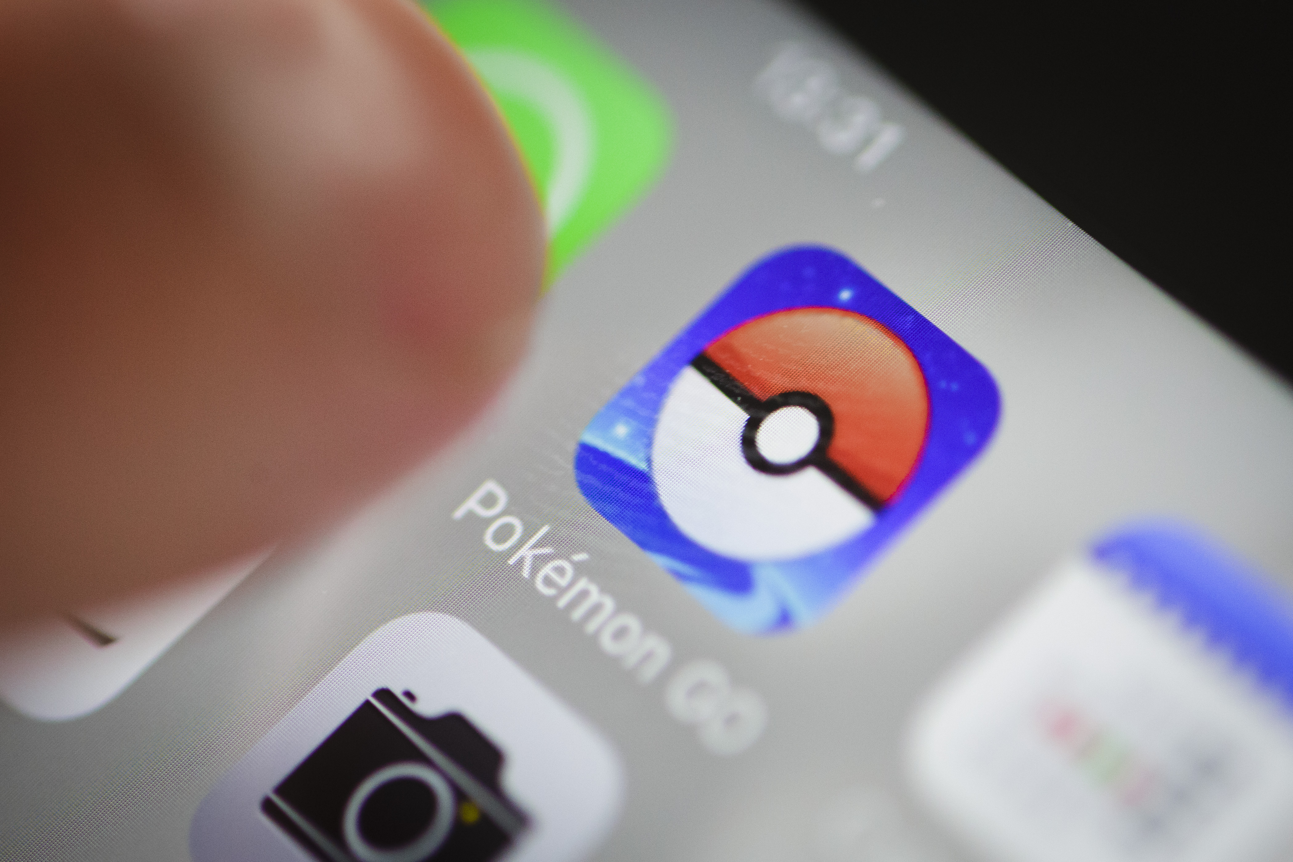 Pokemon GO game on a smartphone, in Berlin, on July 14, 2016. (Thomas Trutschel—Getty Images)