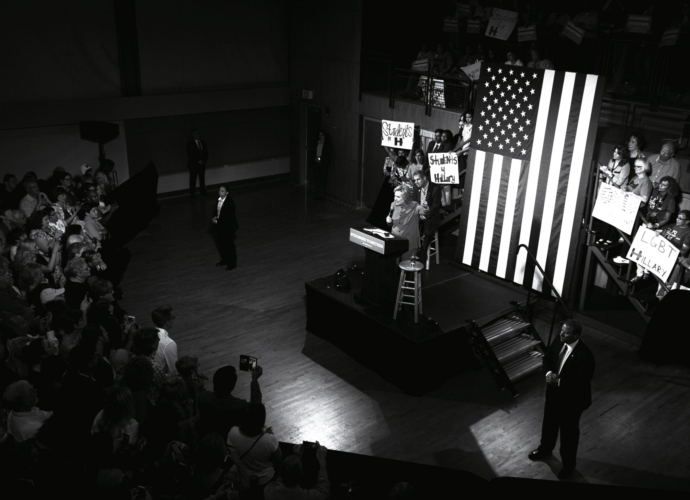 Clinton rallying the faithful at an event with volunteers in Cincinnati on July 18